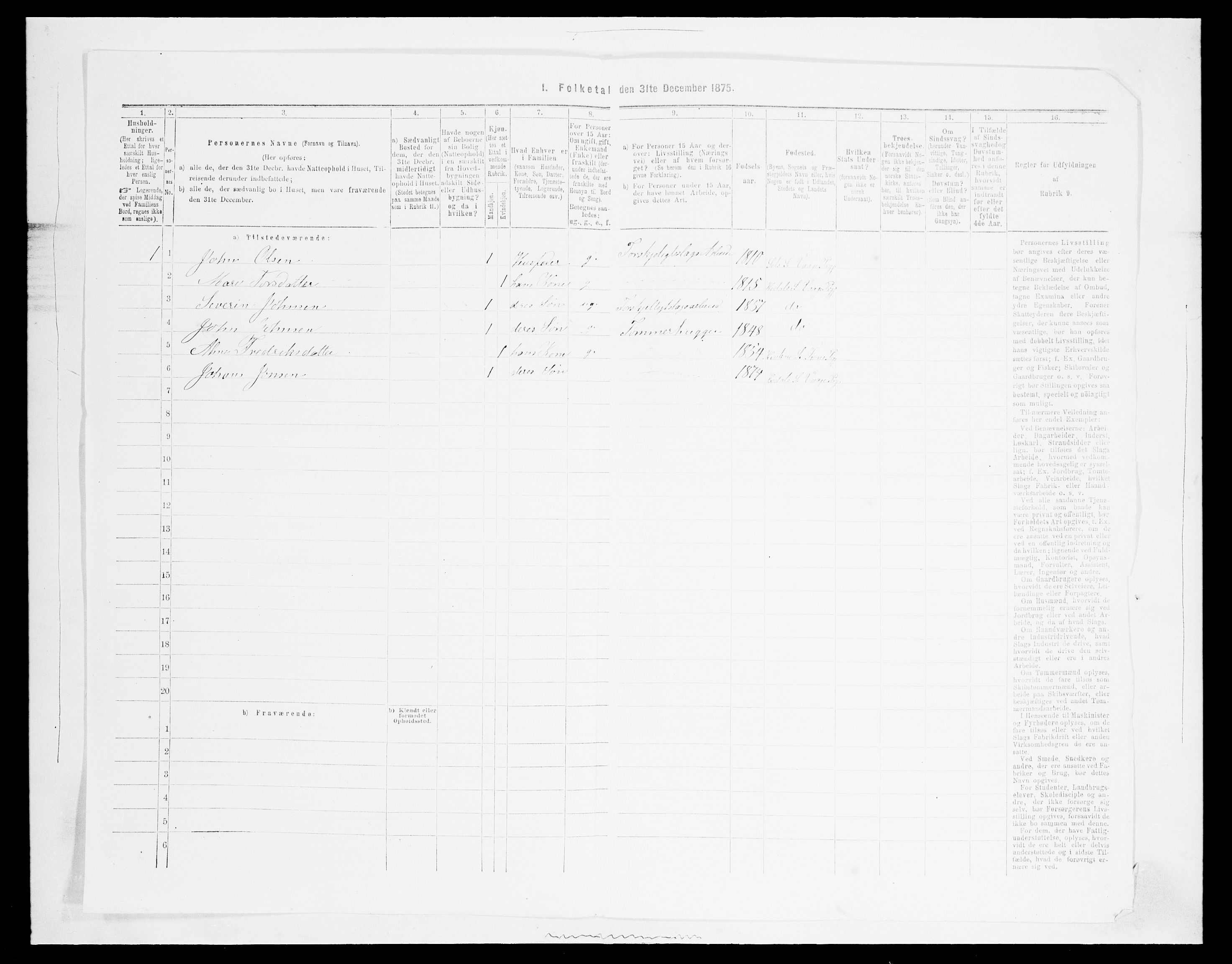 SAH, 1875 census for 0515P Vågå, 1875, p. 1358