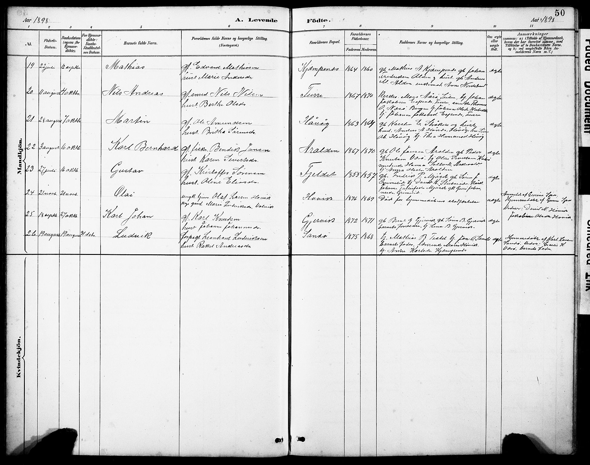 Askvoll sokneprestembete, AV/SAB-A-79501/H/Hab/Haba/L0003: Parish register (copy) no. A 3, 1886-1928, p. 50