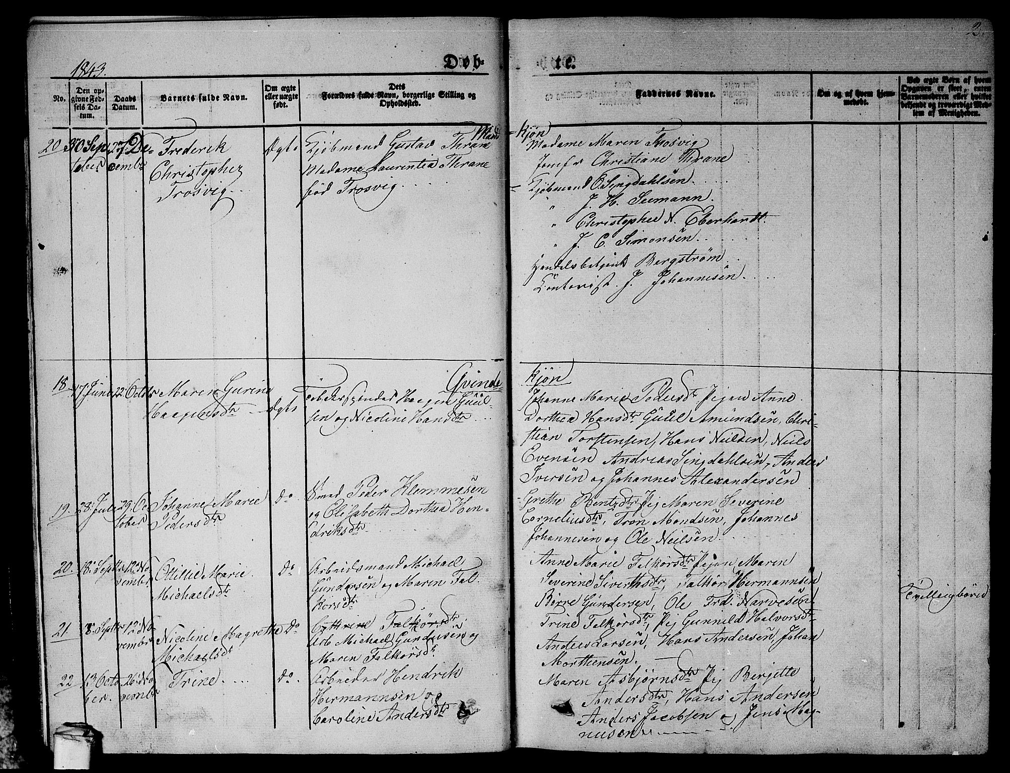 Larvik kirkebøker, AV/SAKO-A-352/G/Gb/L0002: Parish register (copy) no. II 2, 1843-1866, p. 2