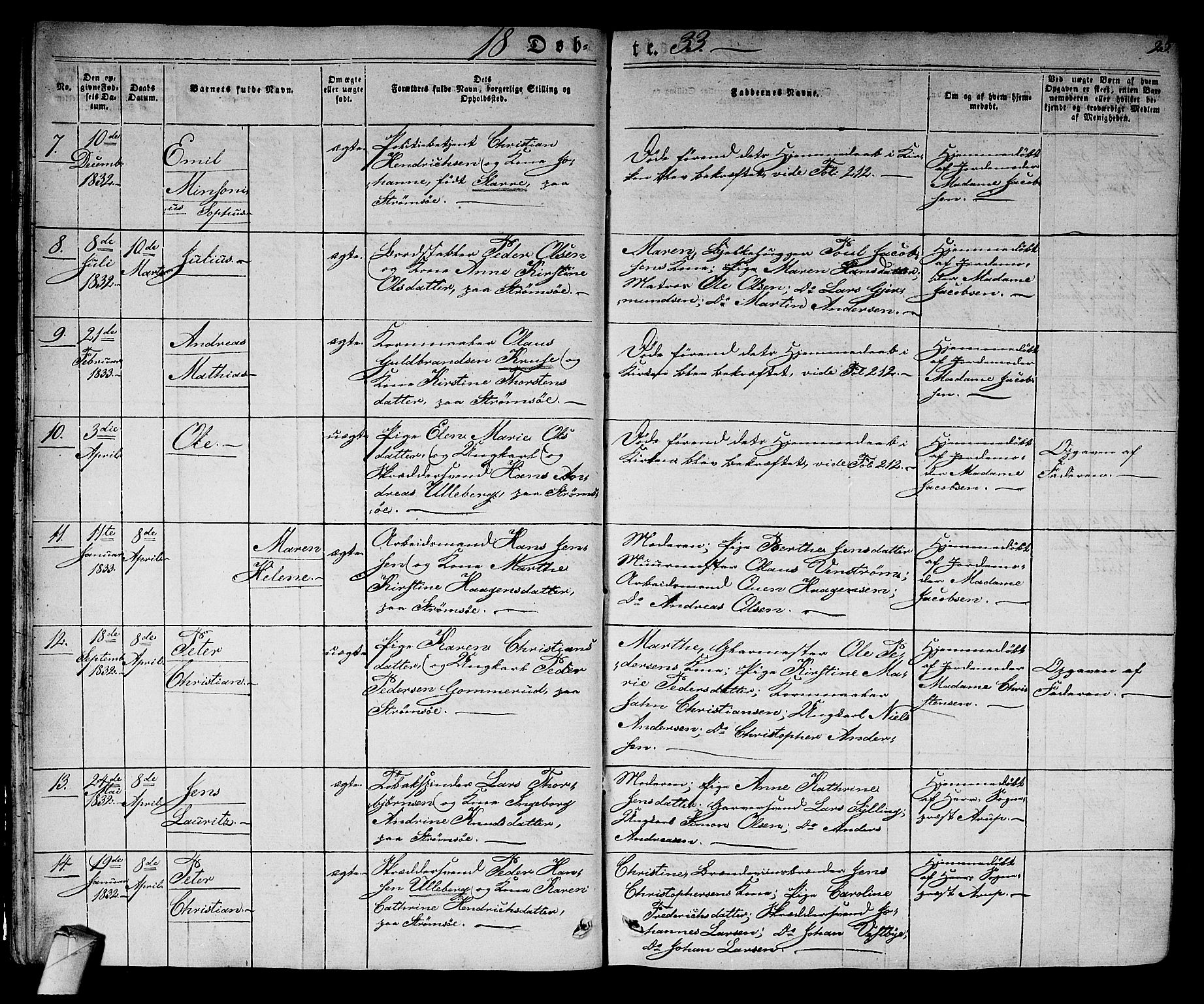 Strømsø kirkebøker, AV/SAKO-A-246/F/Fa/L0012: Parish register (official) no. I 12, 1830-1847, p. 25