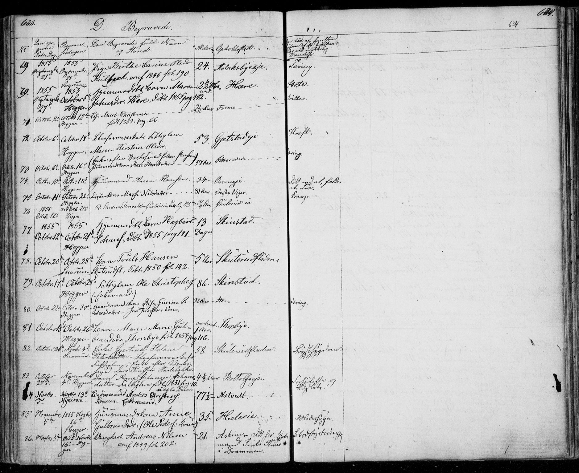 Modum kirkebøker, SAKO/A-234/F/Fa/L0008: Parish register (official) no. 8, 1851-1859, p. 633-634