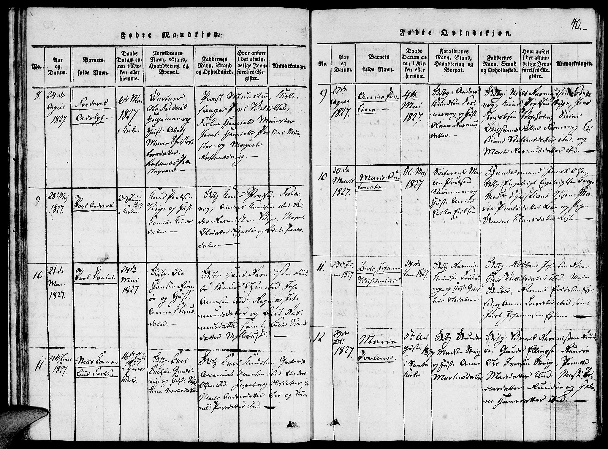 Ministerialprotokoller, klokkerbøker og fødselsregistre - Møre og Romsdal, AV/SAT-A-1454/507/L0069: Parish register (official) no. 507A04, 1816-1841, p. 40