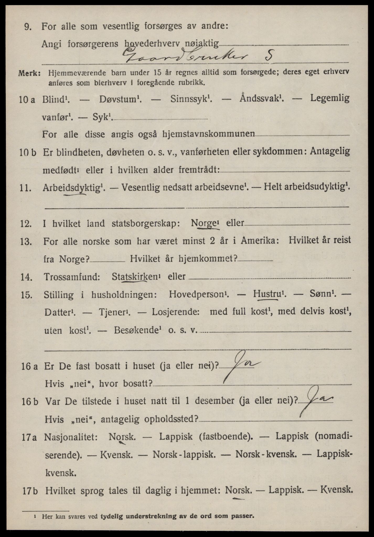 SAT, 1920 census for Oppdal, 1920, p. 3622