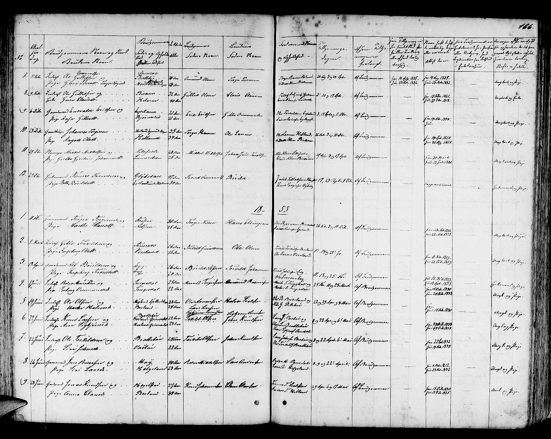 Helleland sokneprestkontor, SAST/A-101810: Parish register (copy) no. B 3, 1847-1886, p. 166