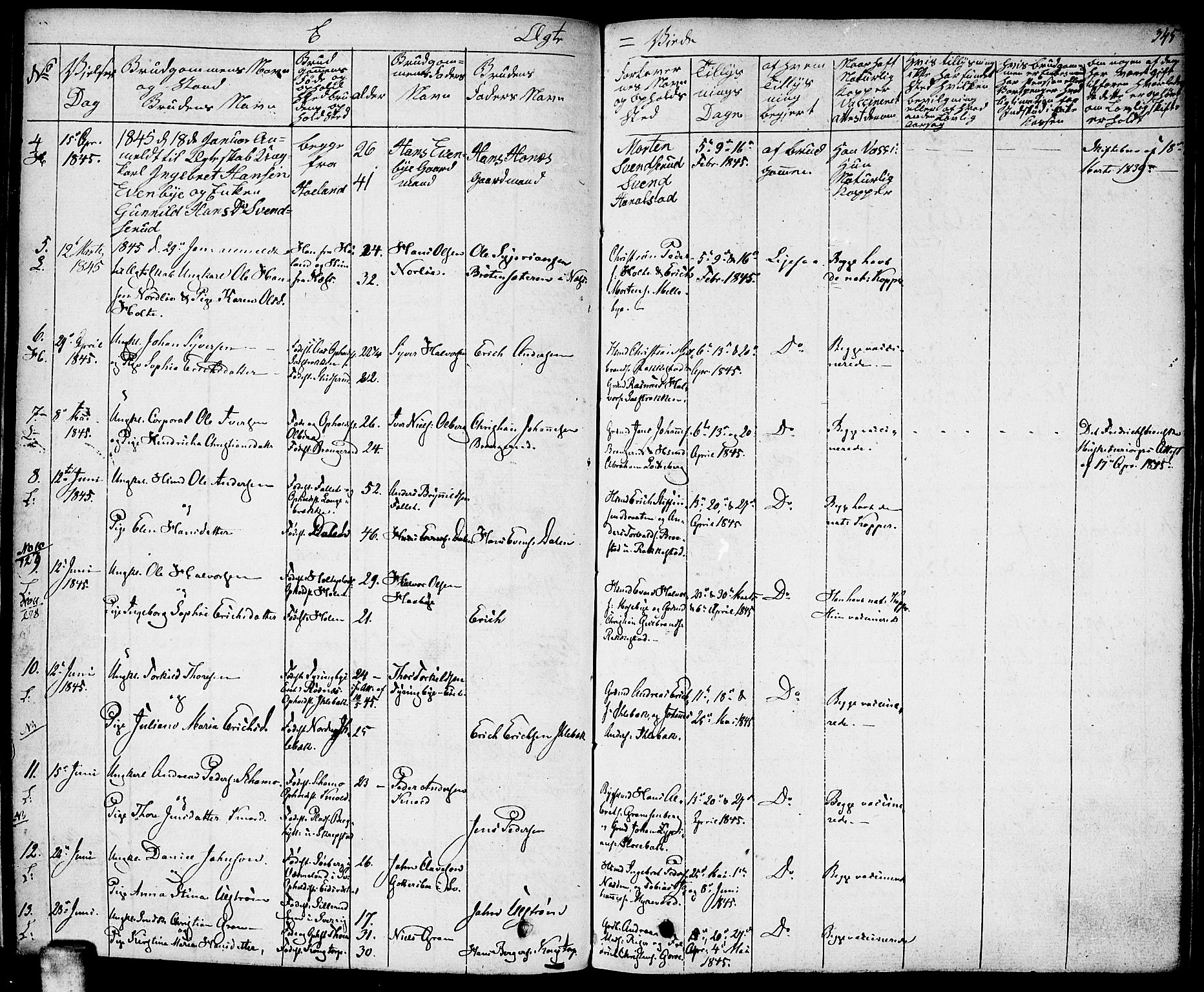 Høland prestekontor Kirkebøker, SAO/A-10346a/F/Fa/L0008: Parish register (official) no. I 8, 1827-1845, p. 345