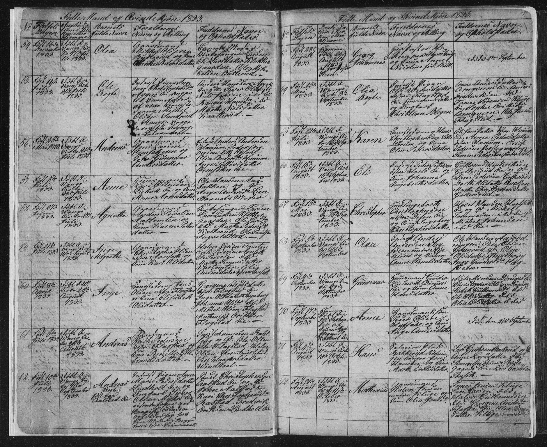 Vang prestekontor, Hedmark, SAH/PREST-008/H/Ha/Hab/L0008: Parish register (copy) no. 8, 1832-1854, p. 4