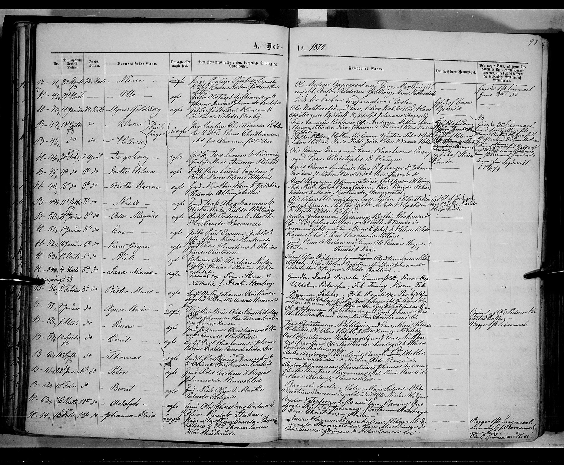 Østre Toten prestekontor, AV/SAH-PREST-104/H/Ha/Haa/L0005: Parish register (official) no. 5, 1866-1877, p. 93