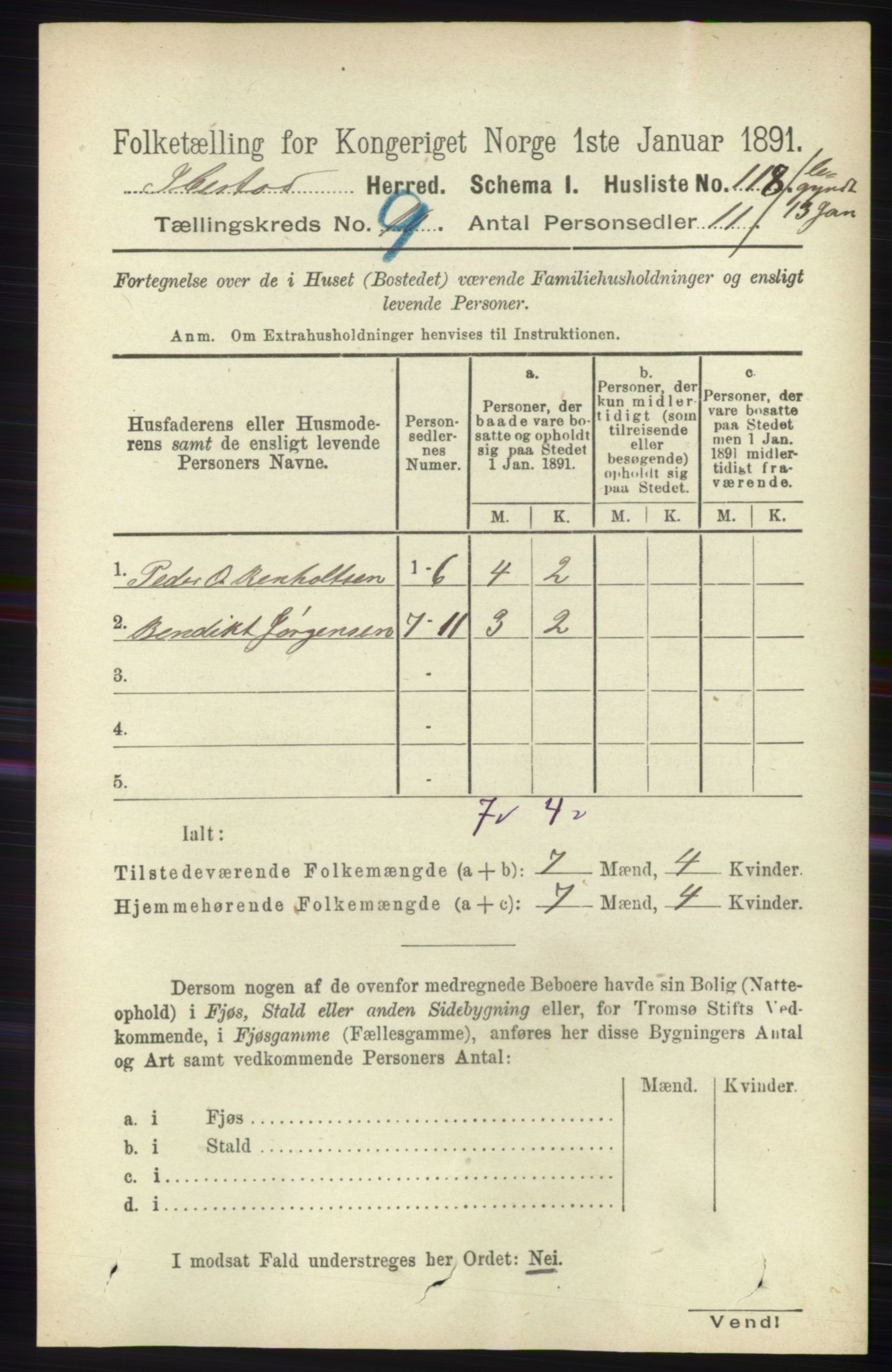 RA, 1891 census for 1917 Ibestad, 1891, p. 5969