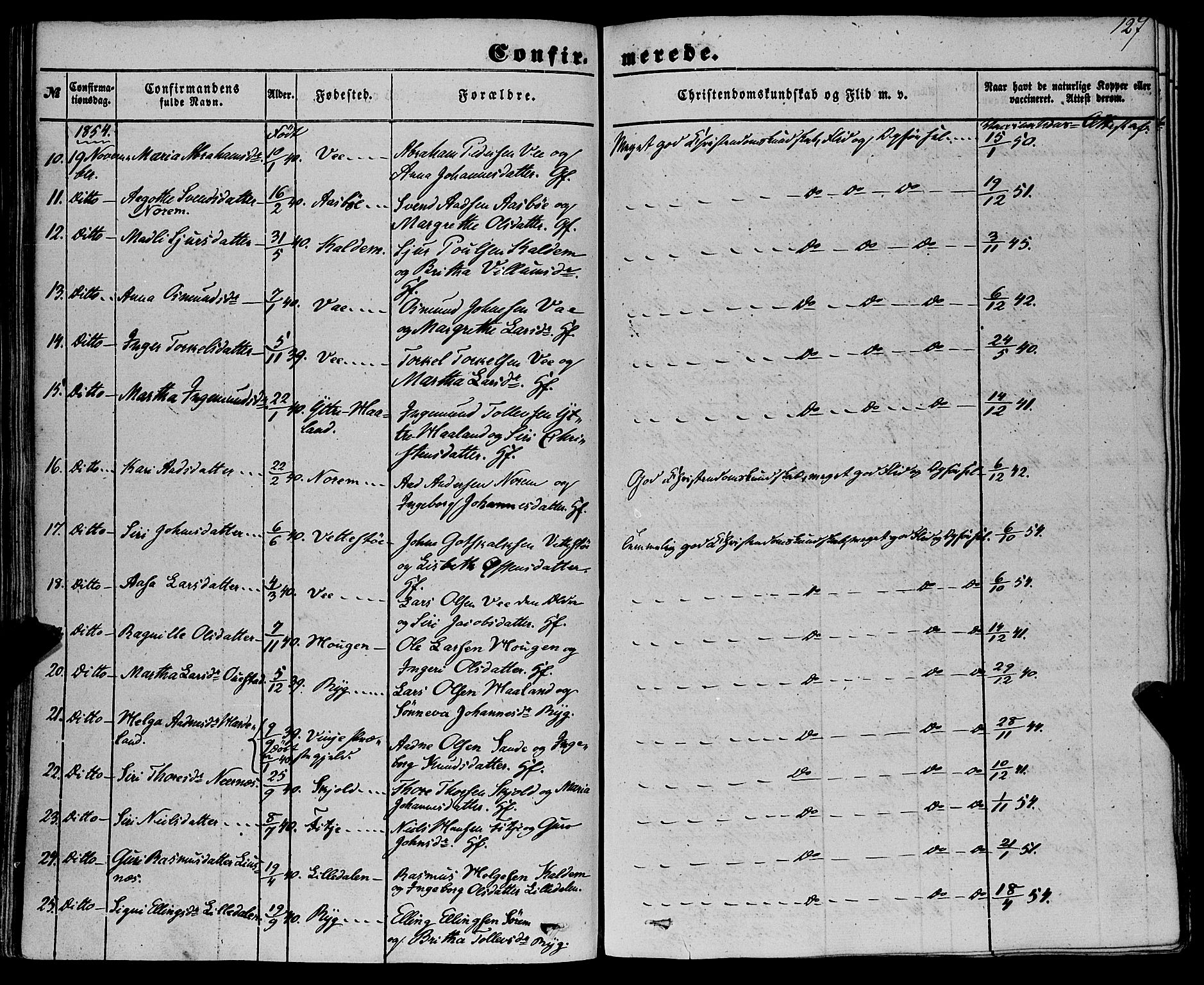 Etne sokneprestembete, AV/SAB-A-75001/H/Haa: Parish register (official) no. A 8, 1848-1862, p. 127