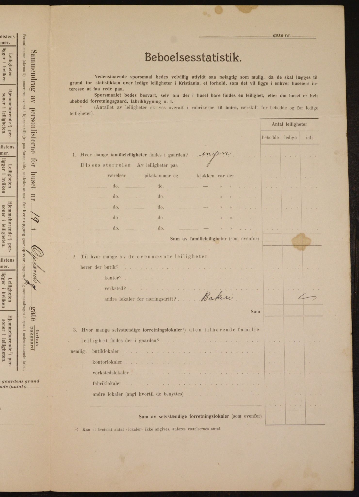 OBA, Municipal Census 1910 for Kristiania, 1910, p. 73106