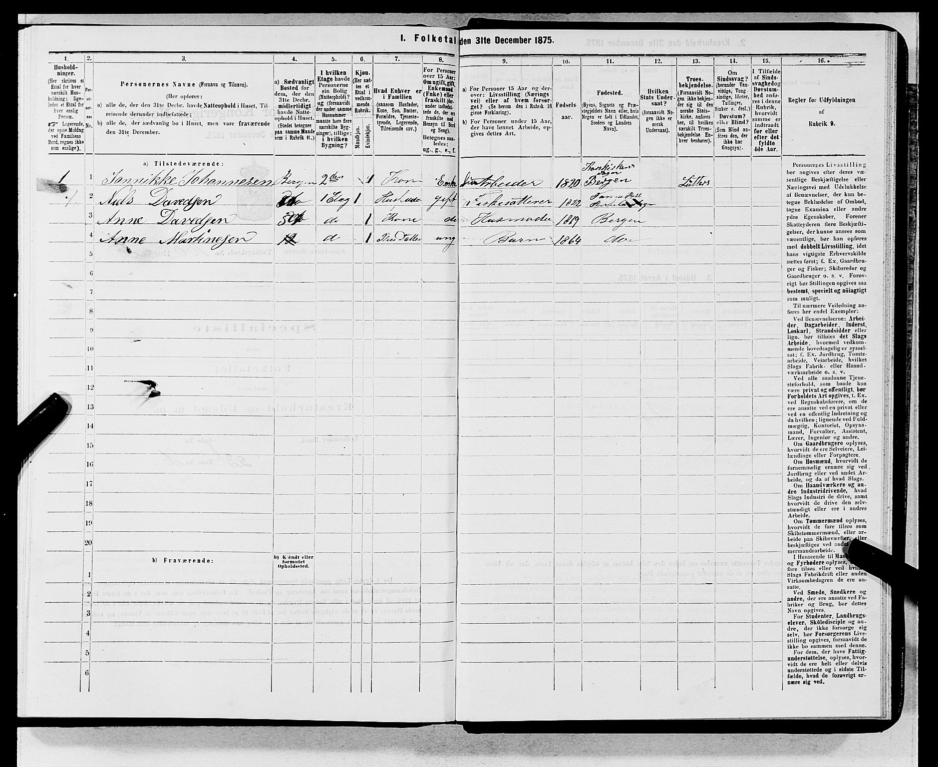 SAB, 1875 census for 1301 Bergen, 1875, p. 5400