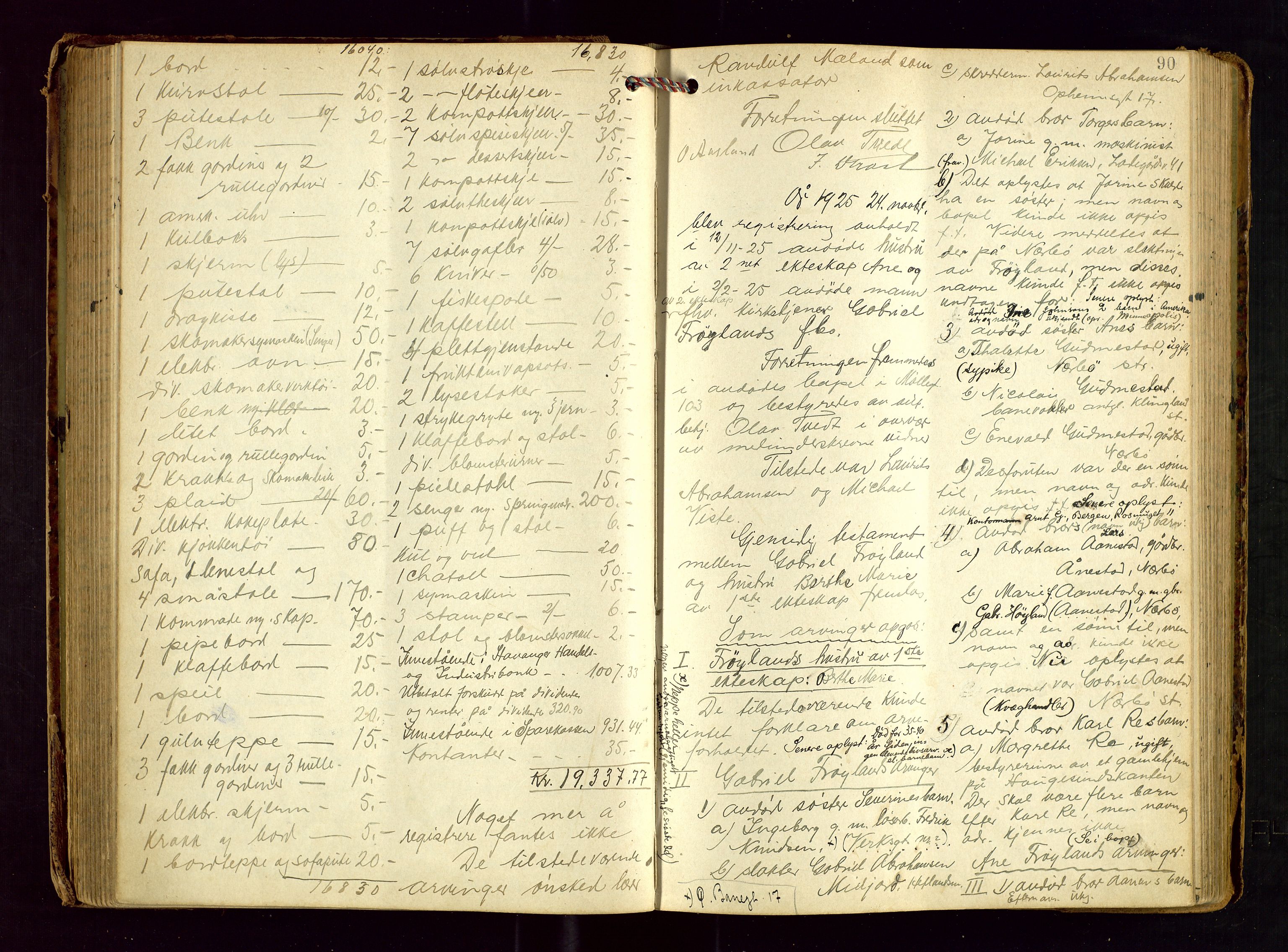 Stavanger skifteforvalter, AV/SAST-A-101412/001/5/53/533BA/L0004: Registreringsprotokoll, 1923-1930, p. 89b-90a