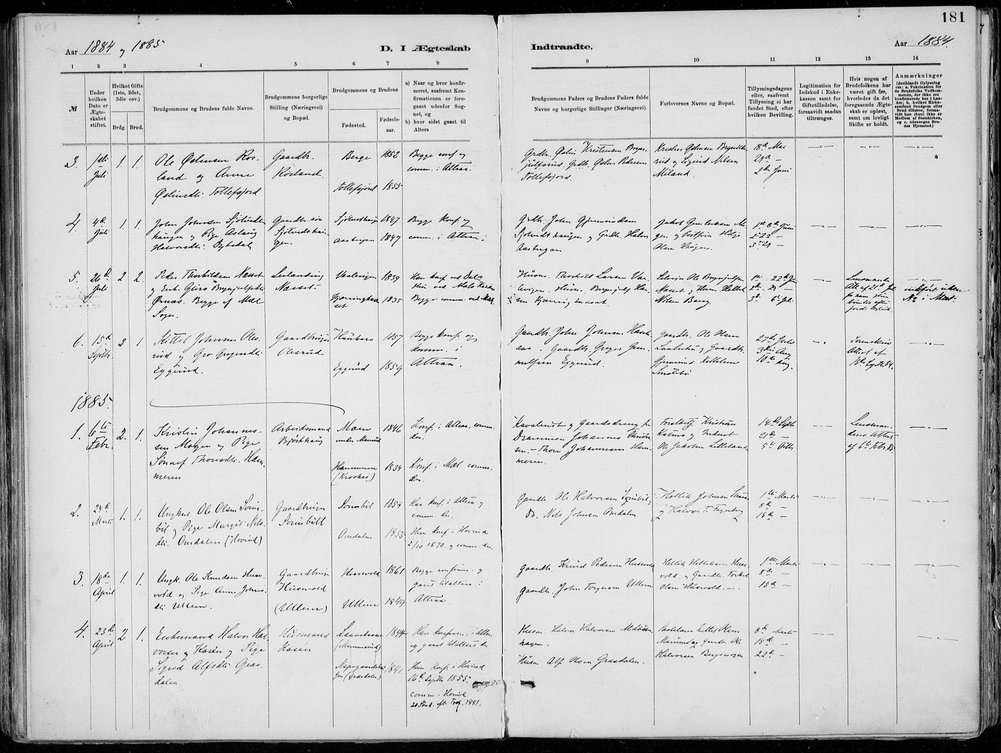 Tinn kirkebøker, SAKO/A-308/F/Fa/L0007: Parish register (official) no. I 7, 1878-1922, p. 181