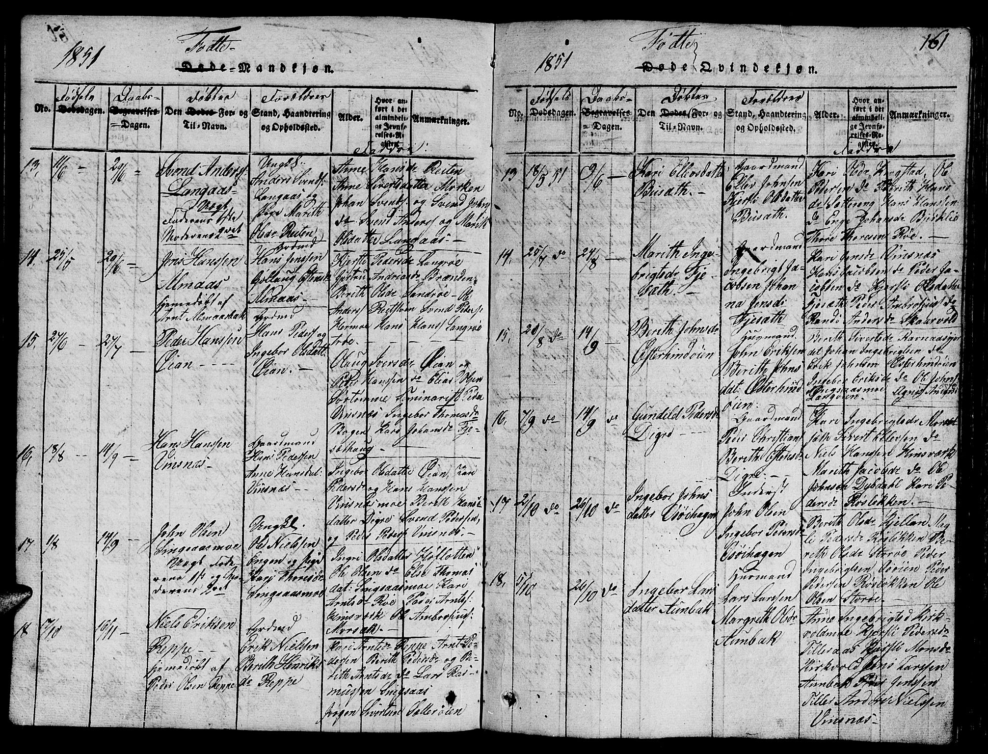 Ministerialprotokoller, klokkerbøker og fødselsregistre - Sør-Trøndelag, AV/SAT-A-1456/688/L1026: Parish register (copy) no. 688C01, 1817-1860, p. 161