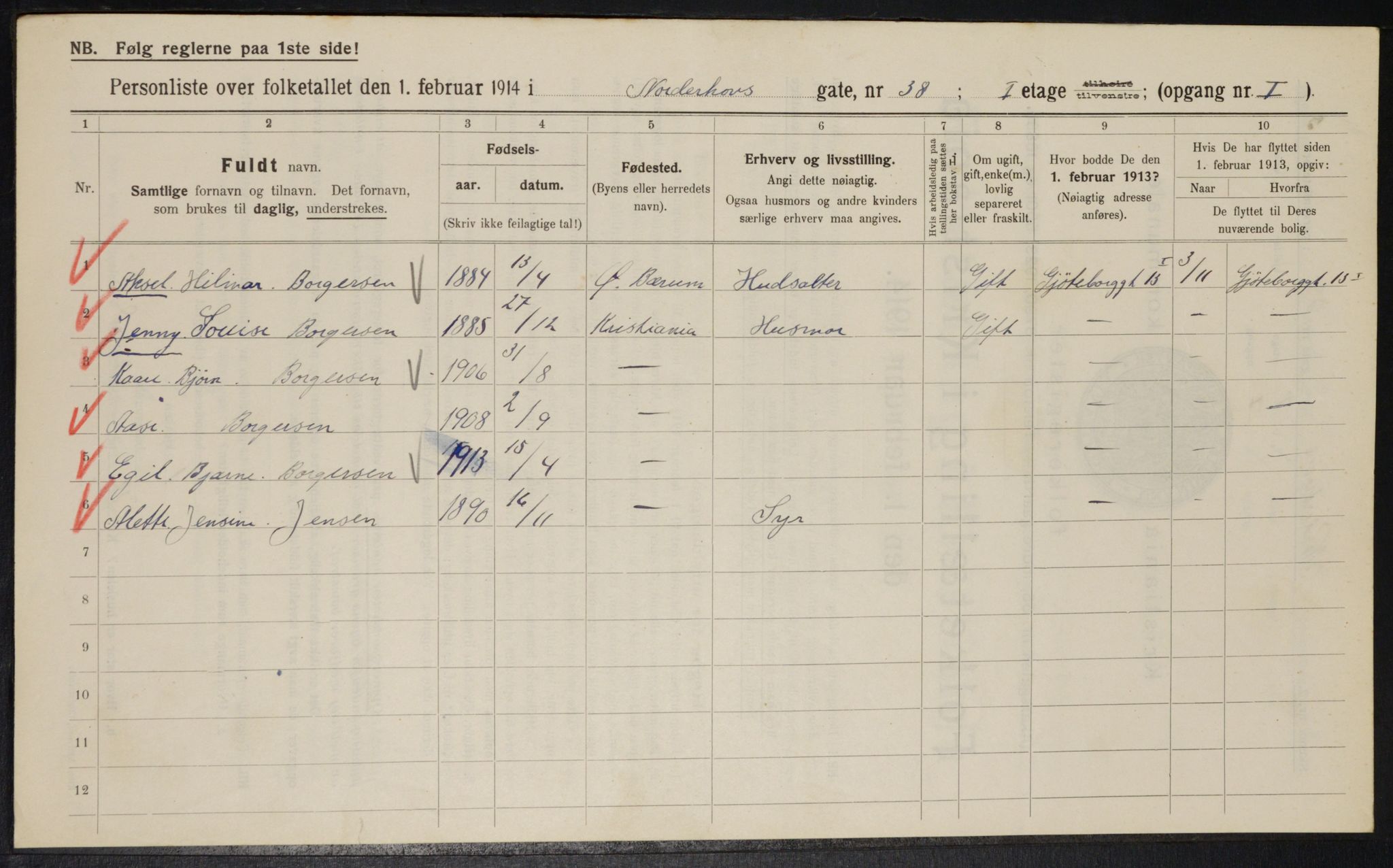 OBA, Municipal Census 1914 for Kristiania, 1914, p. 73031