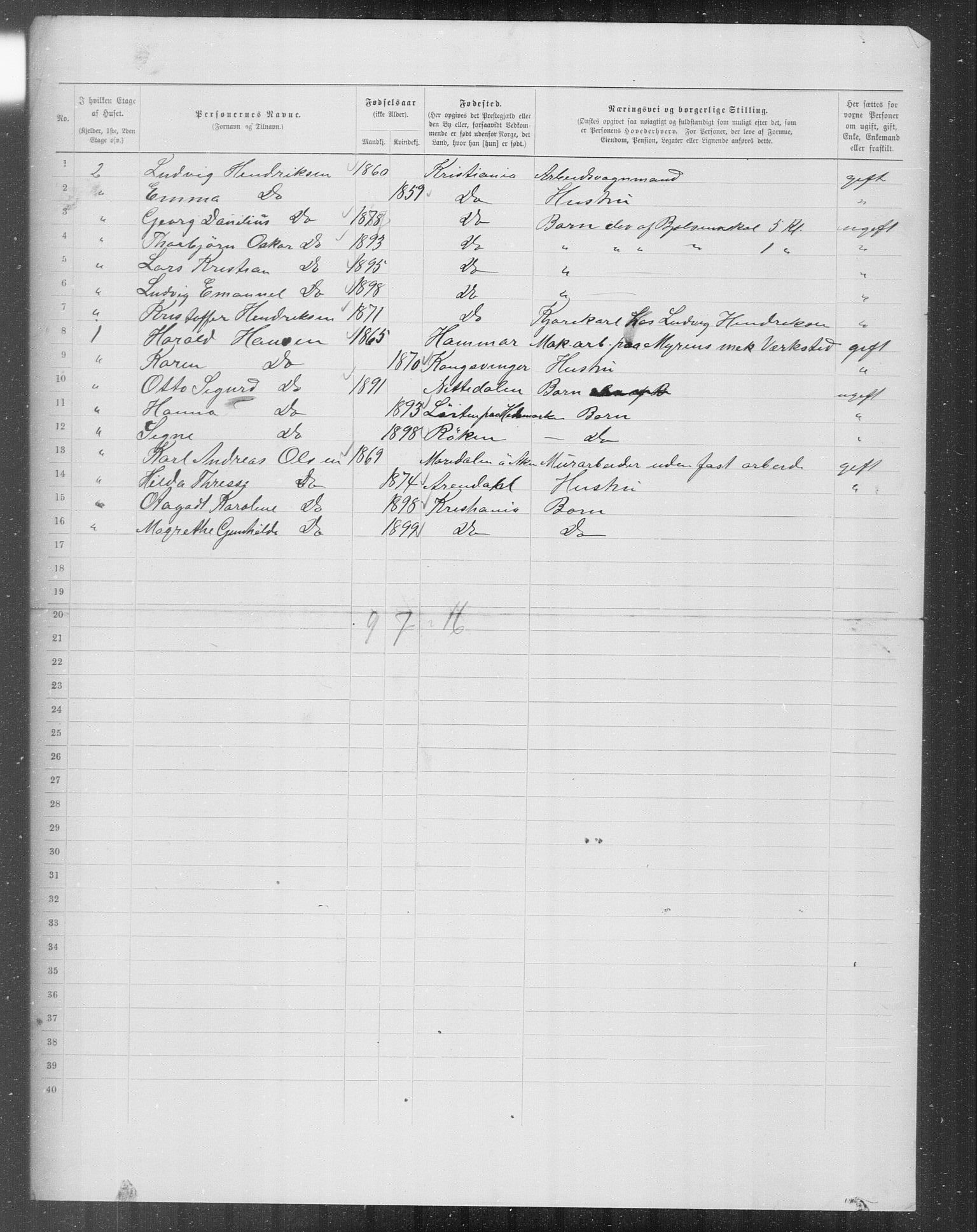 OBA, Municipal Census 1899 for Kristiania, 1899, p. 8561