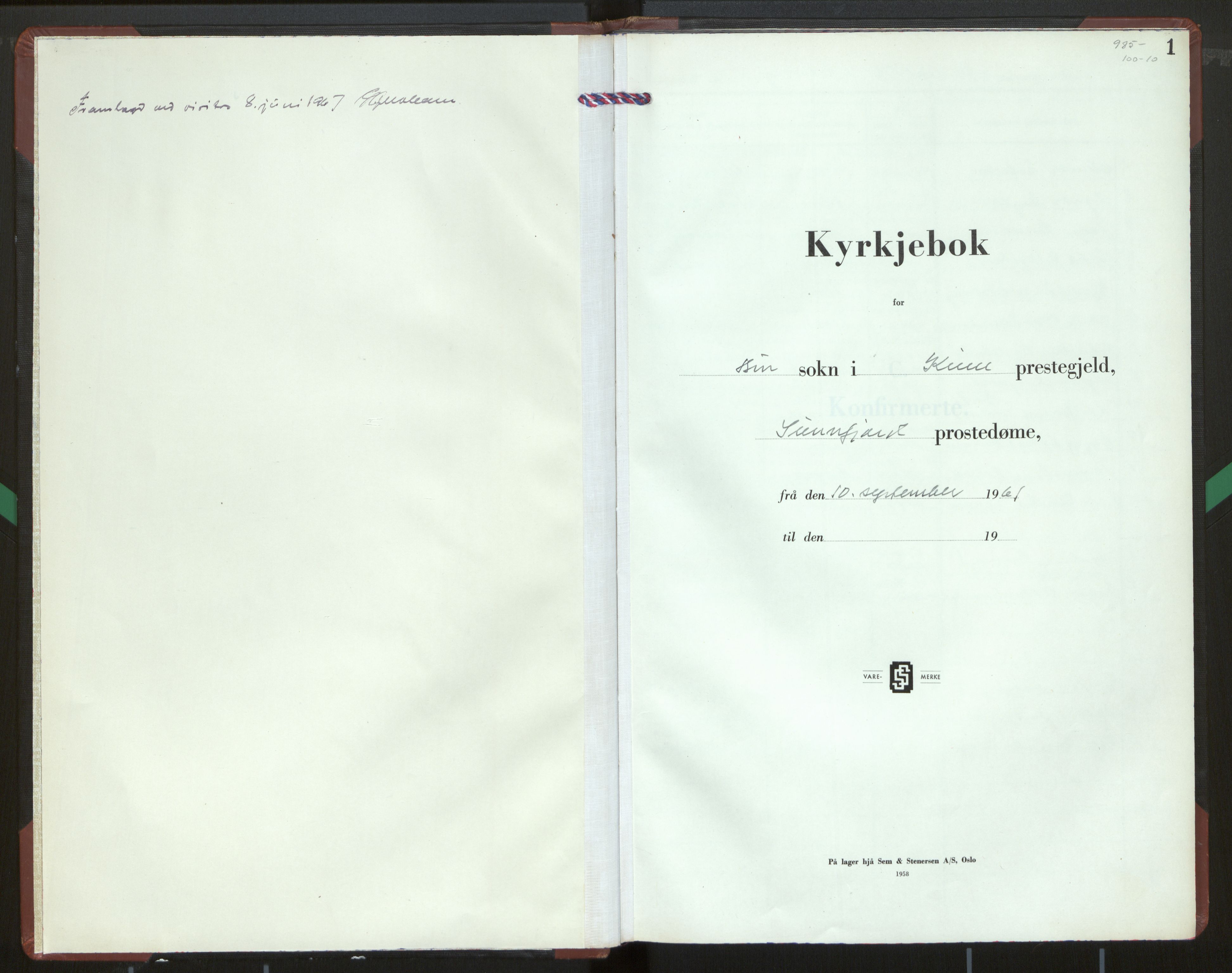 Kinn sokneprestembete, AV/SAB-A-80801/H/Hab/Habc/L0006: Parish register (copy) no. C 6, 1961-1979, p. 1