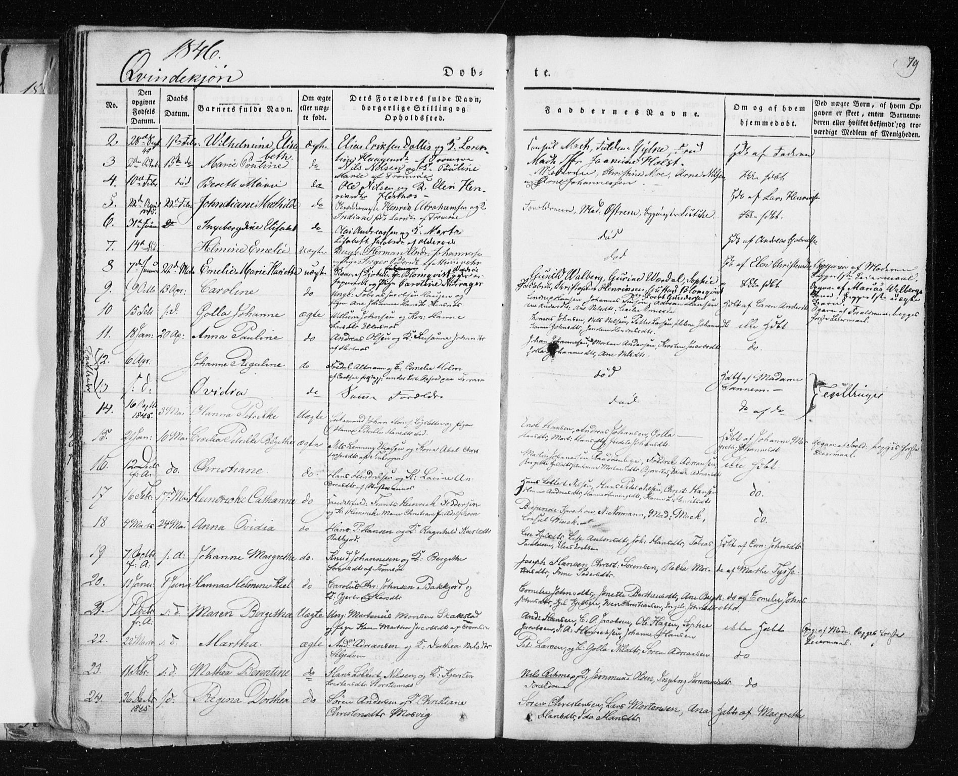Tromsø sokneprestkontor/stiftsprosti/domprosti, SATØ/S-1343/G/Ga/L0009kirke: Parish register (official) no. 9, 1837-1847, p. 79