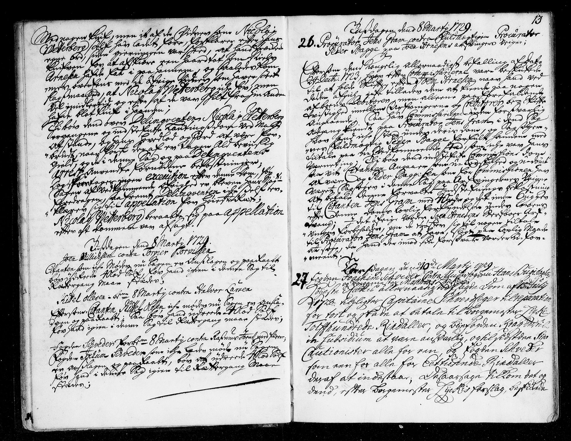 Overhoffretten 1667-1797, AV/RA-EA-2884/Aa/L0059: Avsiktsprotokoll, 1729, p. 12b-13a