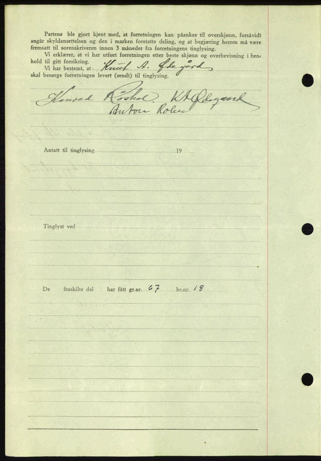 Romsdal sorenskriveri, AV/SAT-A-4149/1/2/2C: Mortgage book no. A15, 1943-1944, Diary no: : 1915/1943