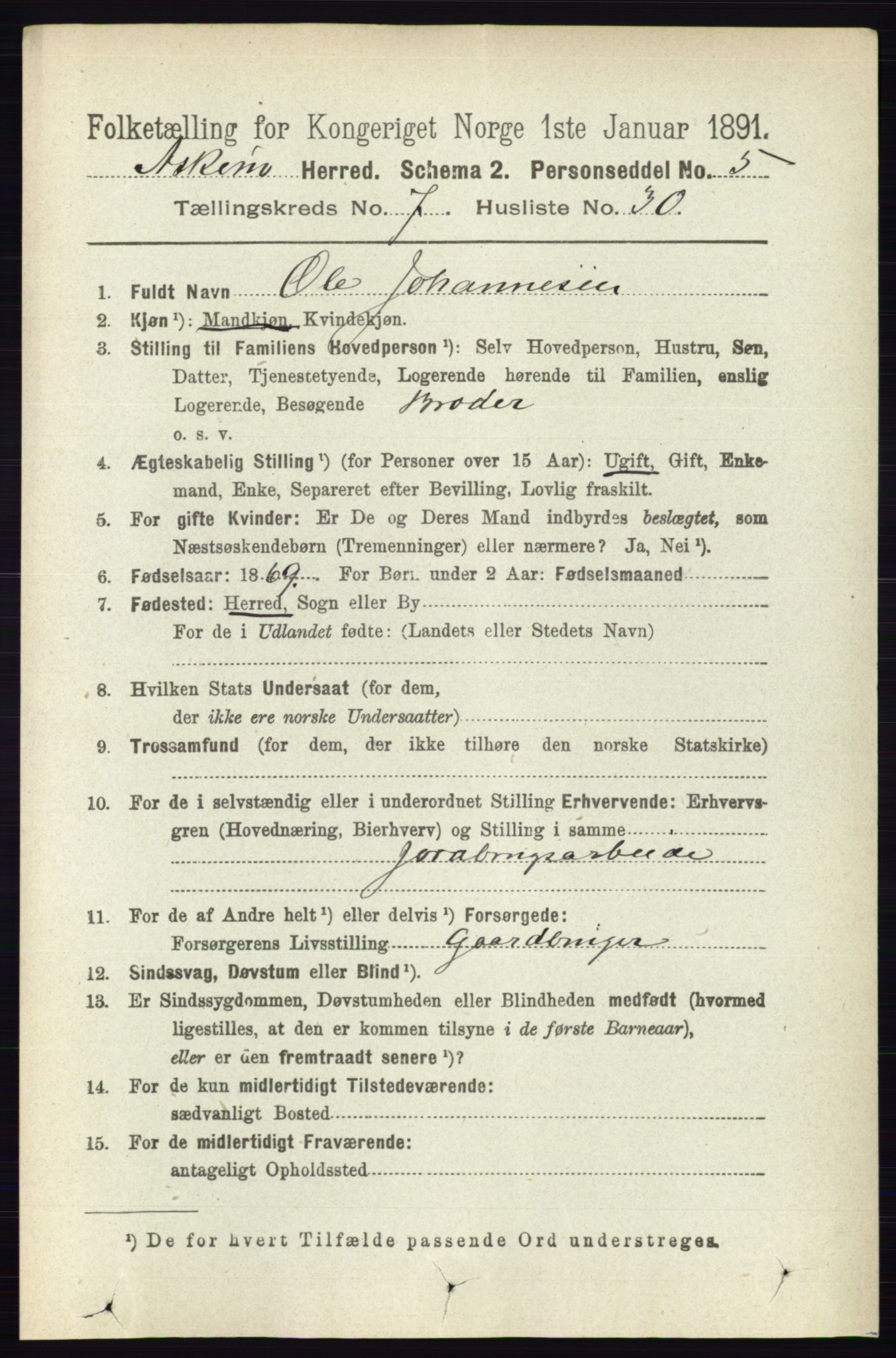 RA, 1891 census for 0124 Askim, 1891, p. 1188