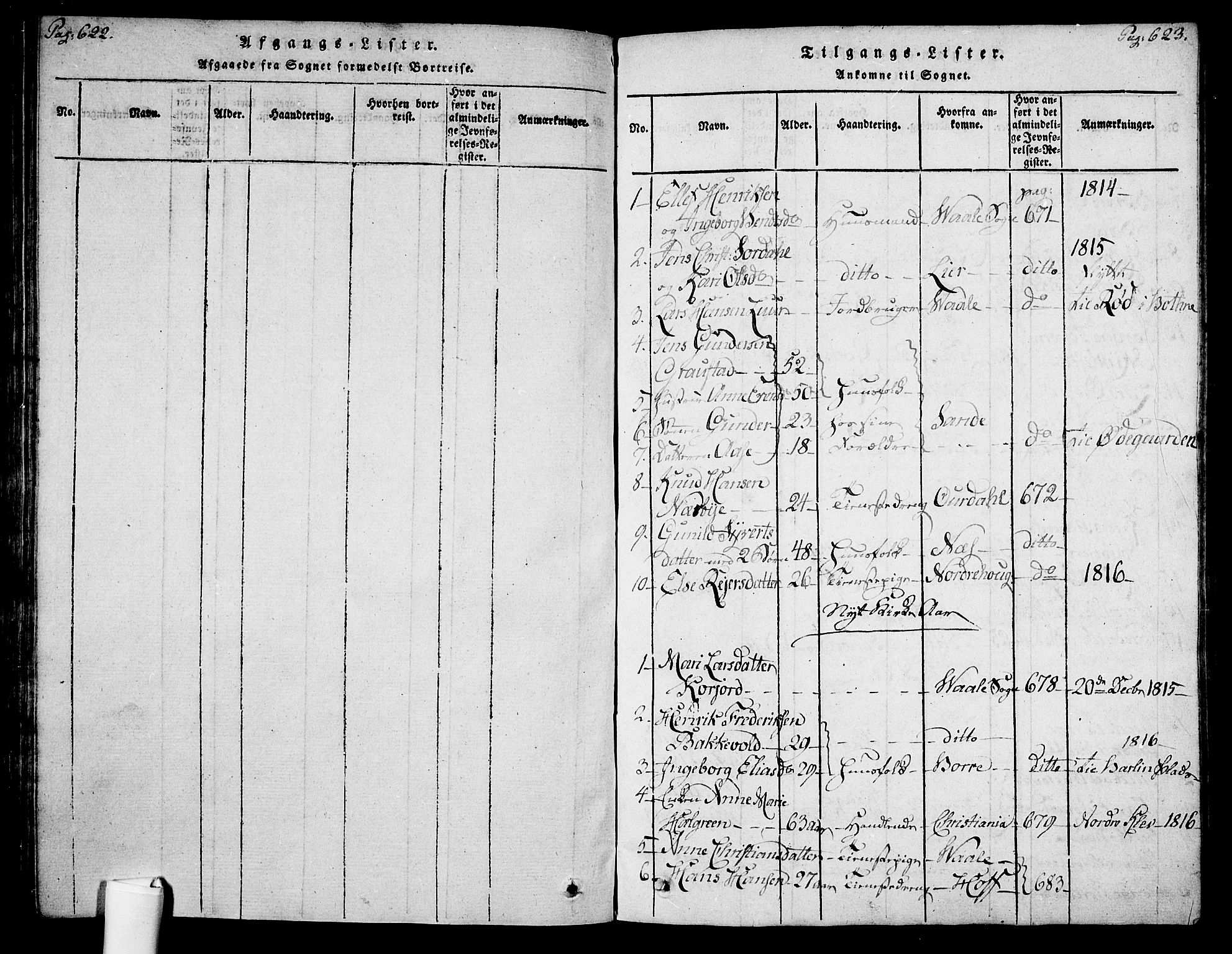 Botne kirkebøker, SAKO/A-340/F/Fa/L0005: Parish register (official) no. I 5, 1814-1836, p. 622-623