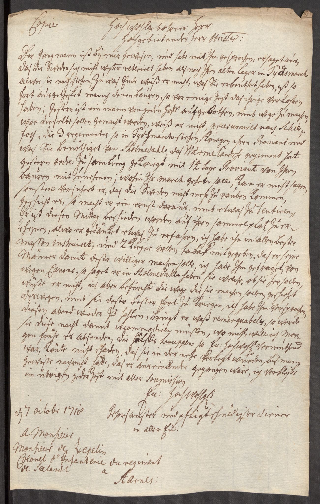 Kommanderende general (KG I) med Det norske krigsdirektorium, AV/RA-EA-5419/E/Eb/L0012: Kunnskap om fienden, kronologisk ordnet, 1718-1719, p. 341