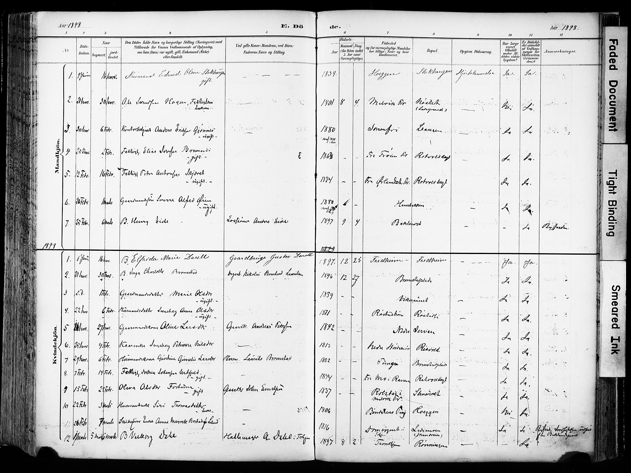 Ministerialprotokoller, klokkerbøker og fødselsregistre - Sør-Trøndelag, AV/SAT-A-1456/606/L0301: Parish register (official) no. 606A16, 1894-1907