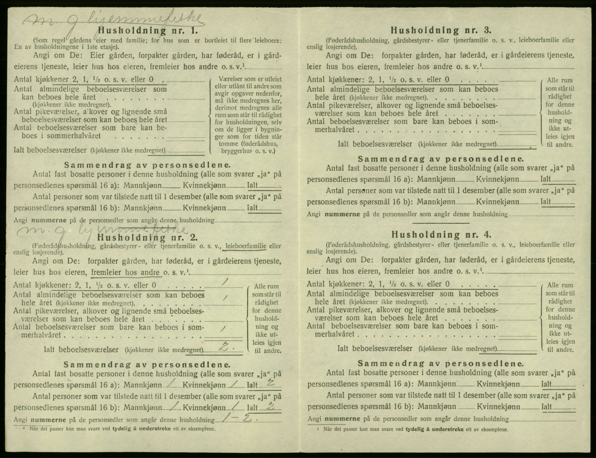 SAB, 1920 census for Fjell, 1920, p. 943