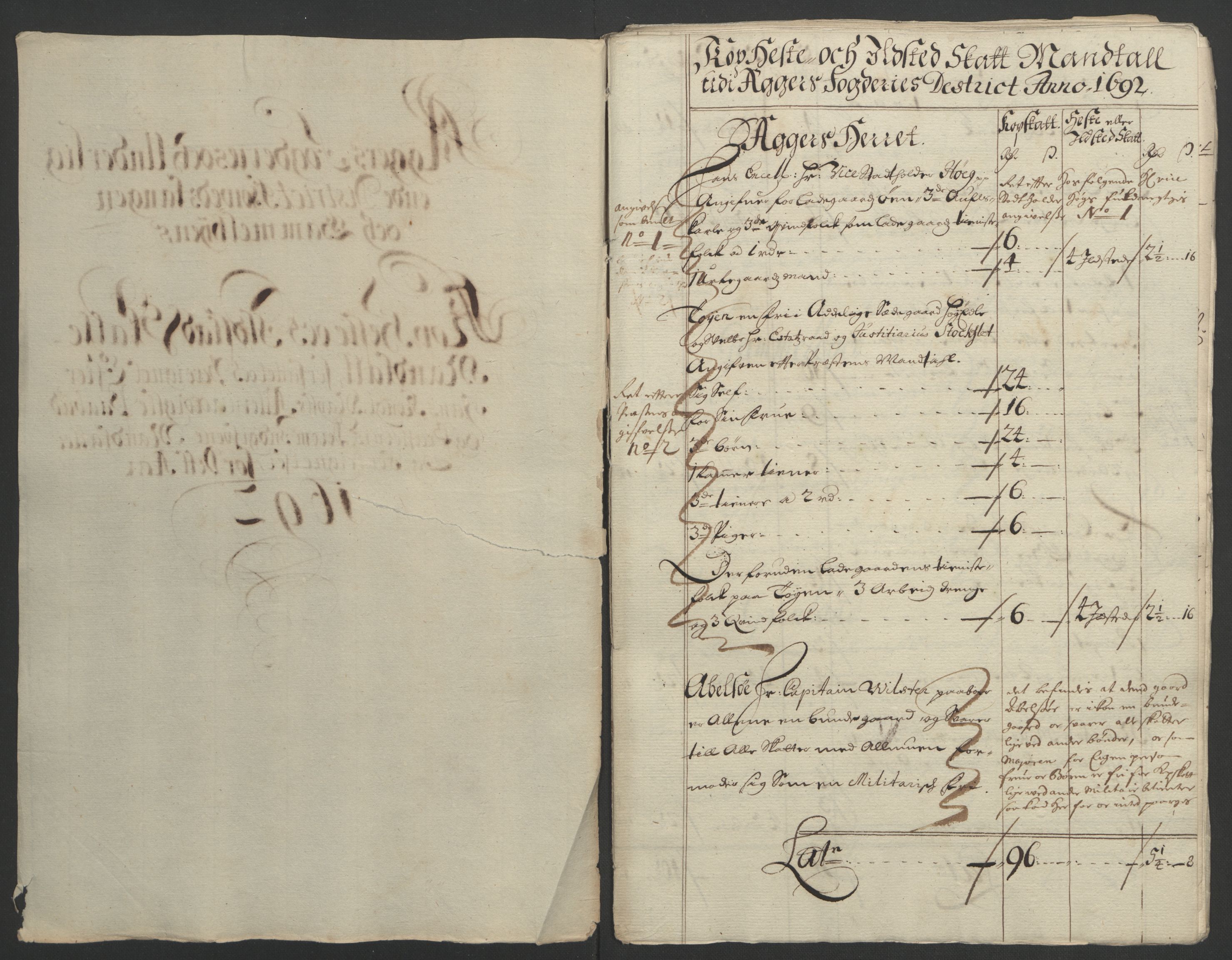 Rentekammeret inntil 1814, Reviderte regnskaper, Fogderegnskap, RA/EA-4092/R08/L0426: Fogderegnskap Aker, 1692-1693, p. 126