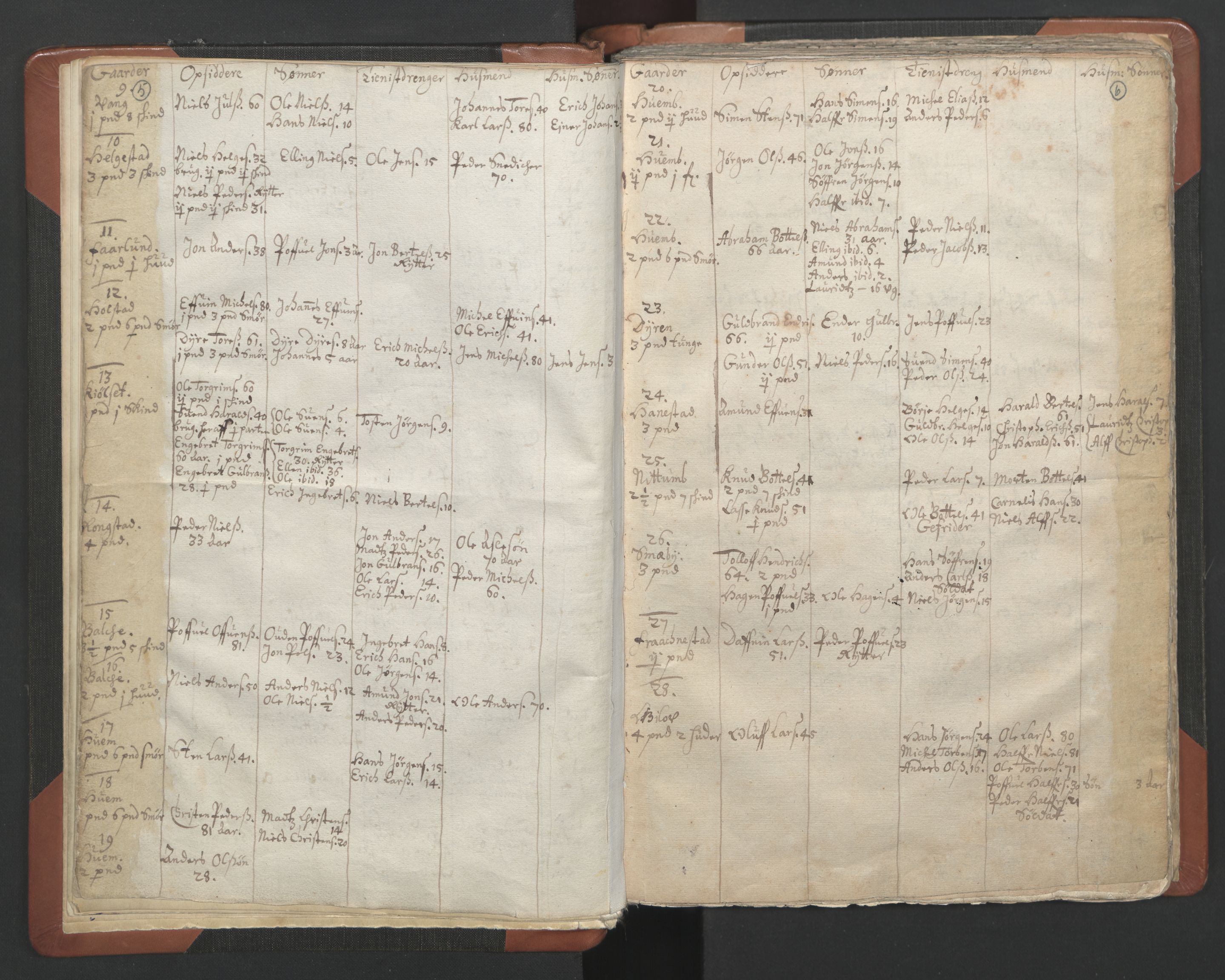 RA, Vicar's Census 1664-1666, no. 7: Hadeland deanery, 1664-1666, p. 5-6