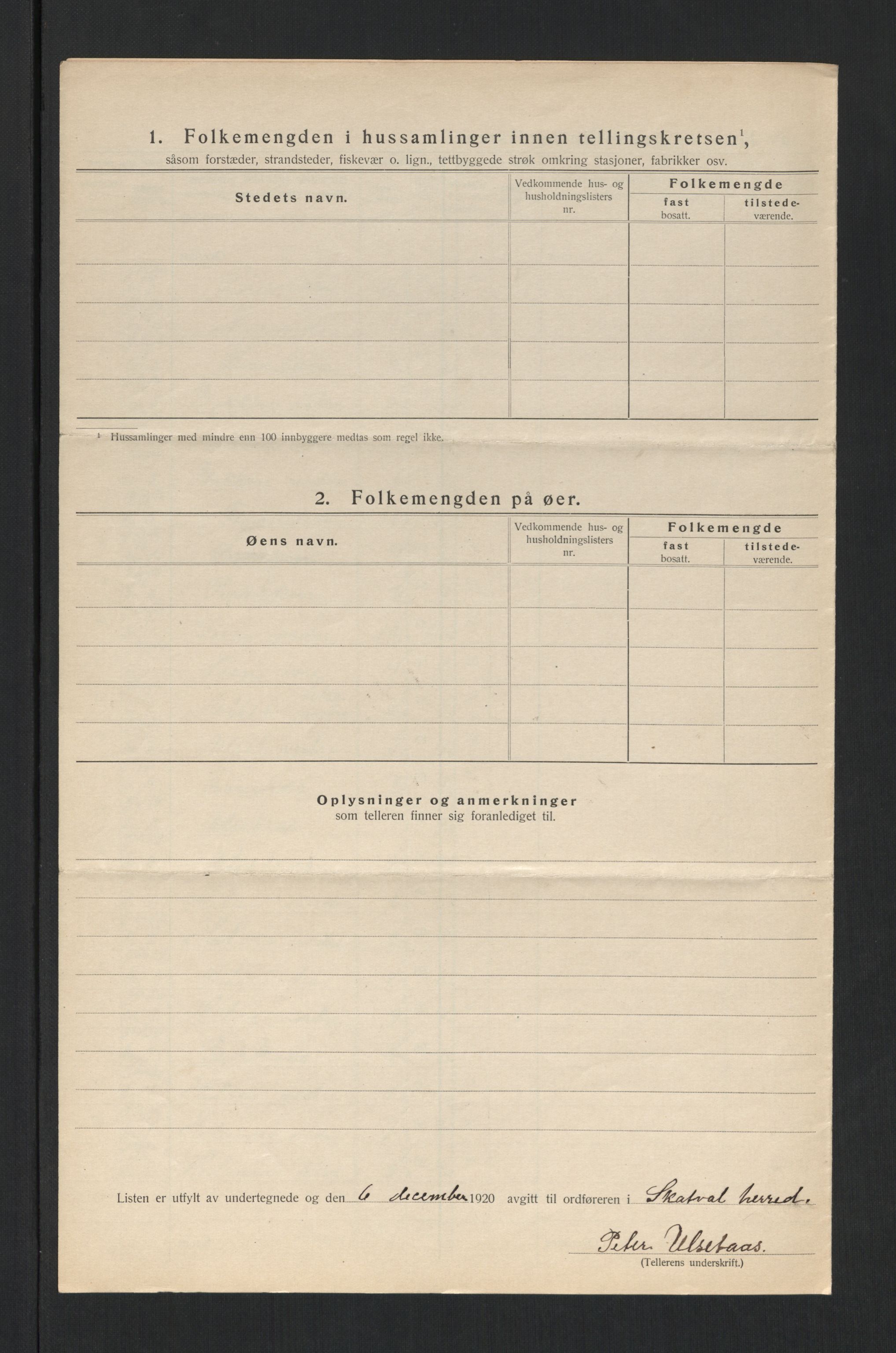 SAT, 1920 census for Skatval, 1920, p. 22