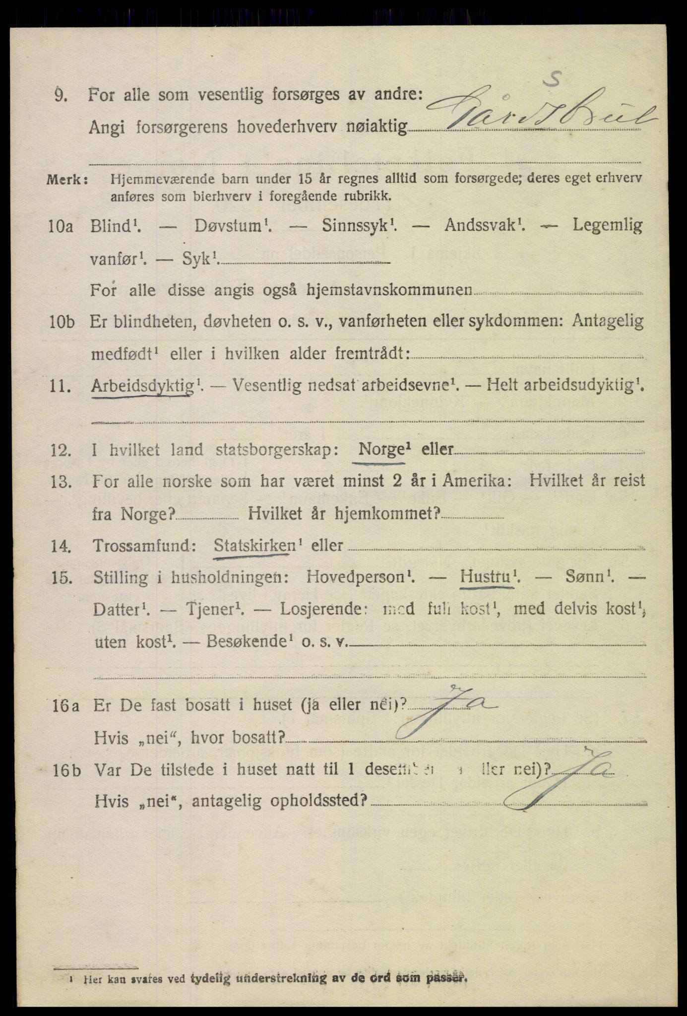 SAH, 1920 census for Vardal, 1920, p. 3880