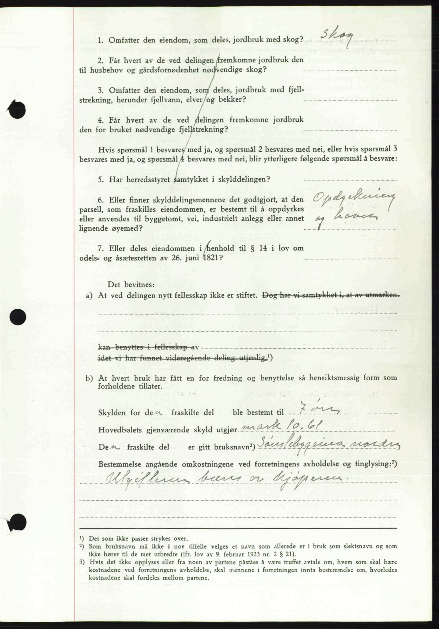 Toten tingrett, SAH/TING-006/H/Hb/Hbc/L0007: Mortgage book no. Hbc-07, 1939-1940, Diary no: : 1010/1940