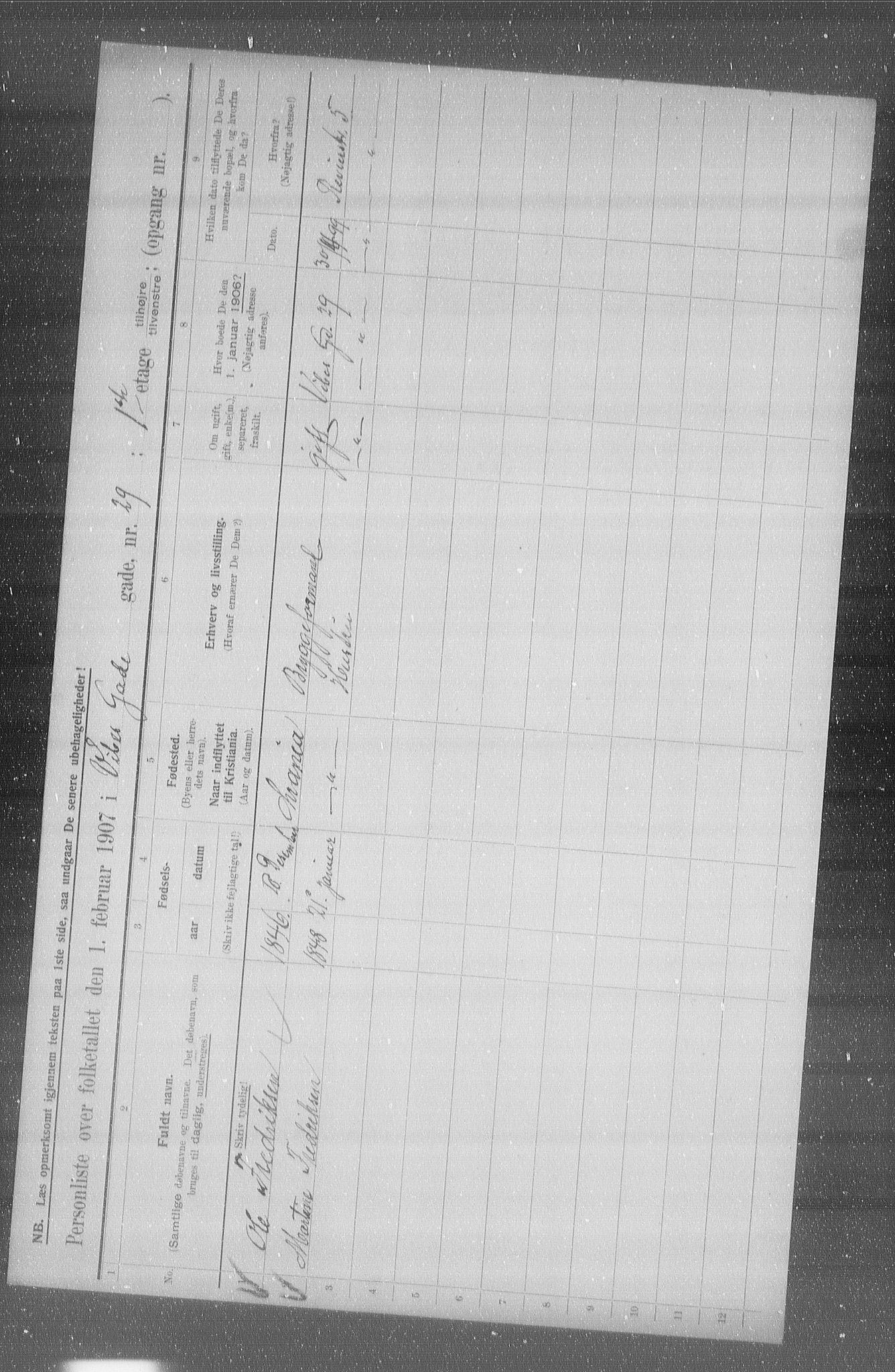 OBA, Municipal Census 1907 for Kristiania, 1907, p. 62784