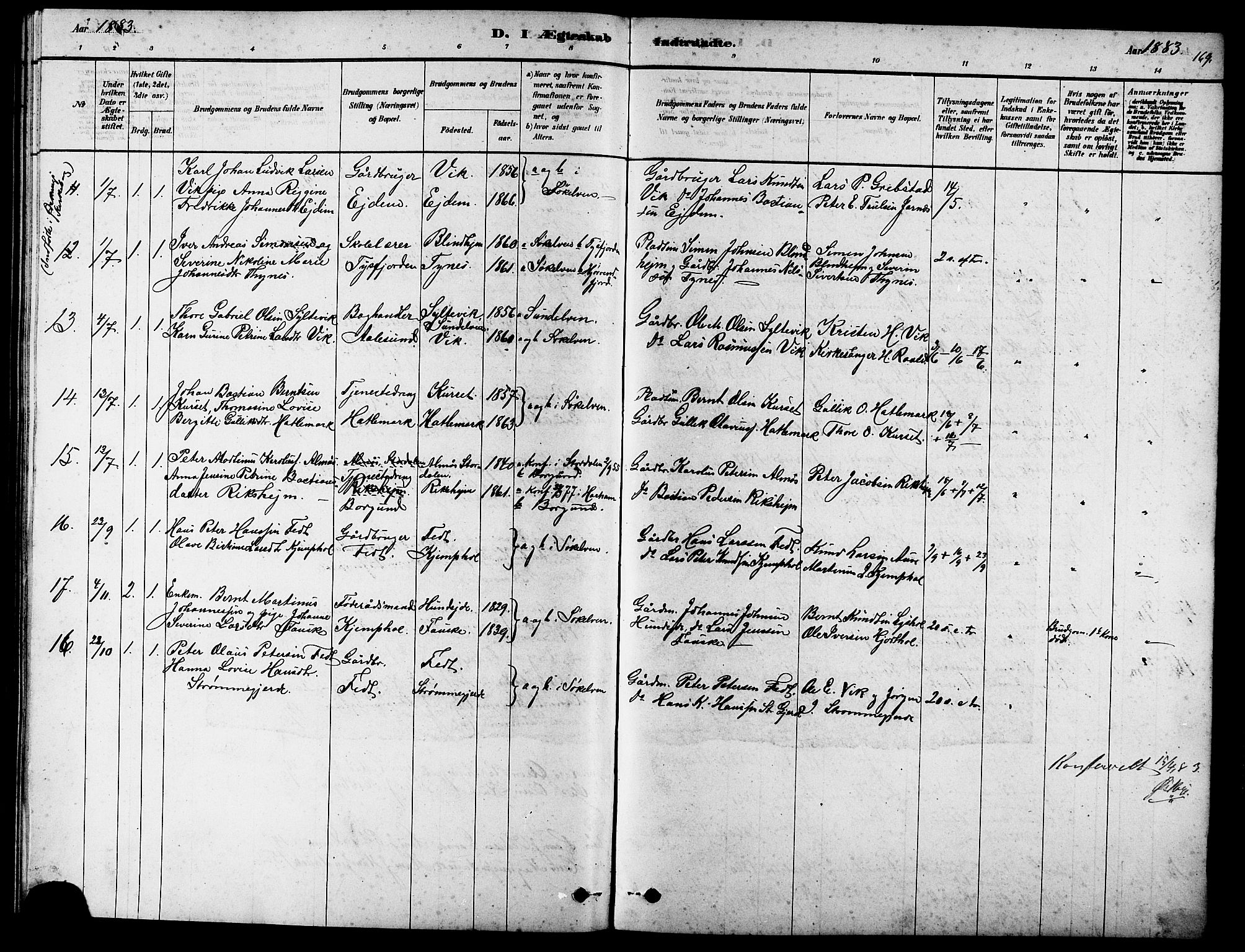 Ministerialprotokoller, klokkerbøker og fødselsregistre - Møre og Romsdal, AV/SAT-A-1454/523/L0339: Parish register (copy) no. 523C02, 1878-1891, p. 169