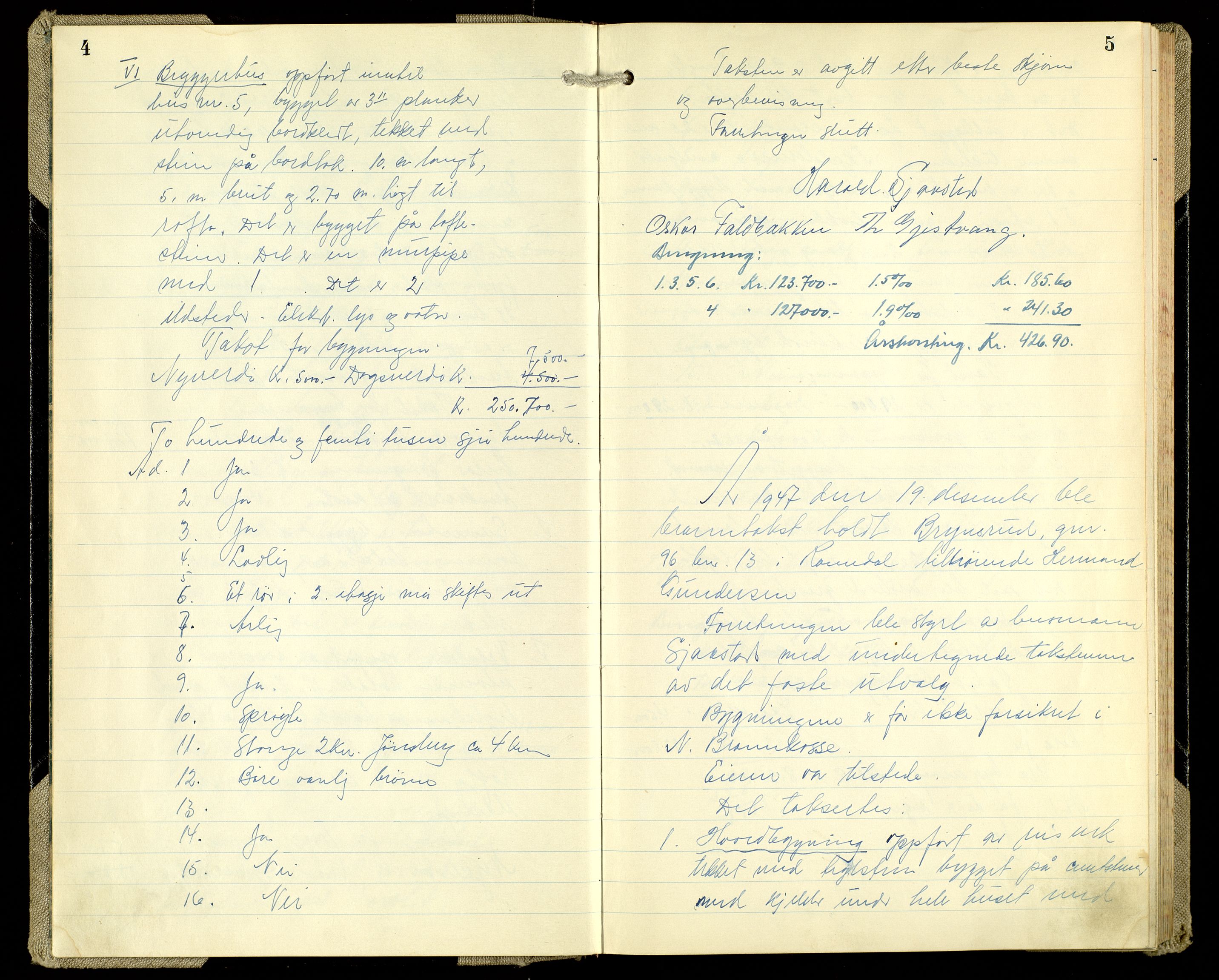 Norges Brannkasse, Romedal, AV/SAH-NBRANR-008/F/L0004: Branntakstprotokoll, 1947-1954, p. 4-5