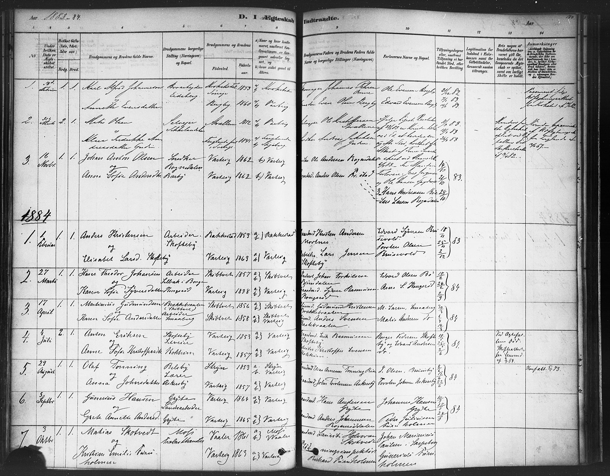 Varteig prestekontor Kirkebøker, SAO/A-10447a/F/Fa/L0002: Parish register (official) no. 2, 1878-1899, p. 180