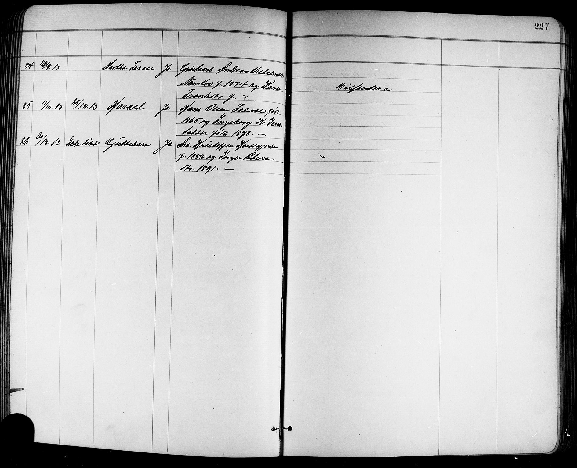 Holla kirkebøker, SAKO/A-272/G/Ga/L0005: Parish register (copy) no. I 5, 1891-1917, p. 227