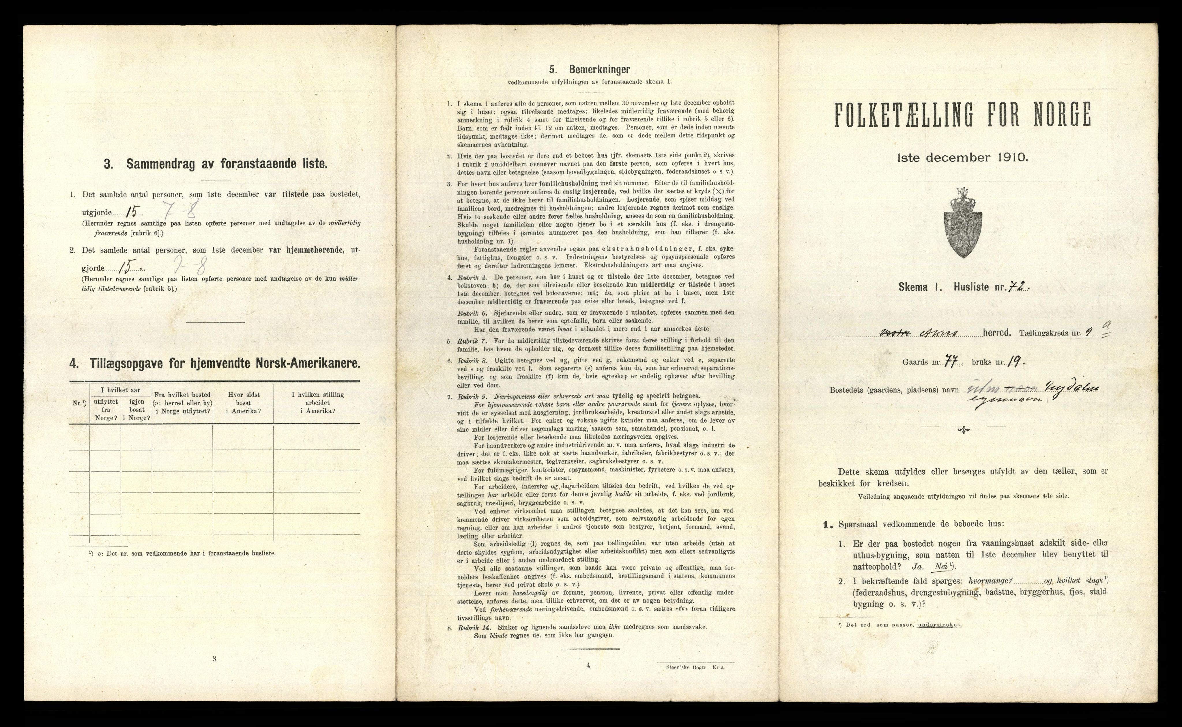 RA, 1910 census for Aker, 1910, p. 2883