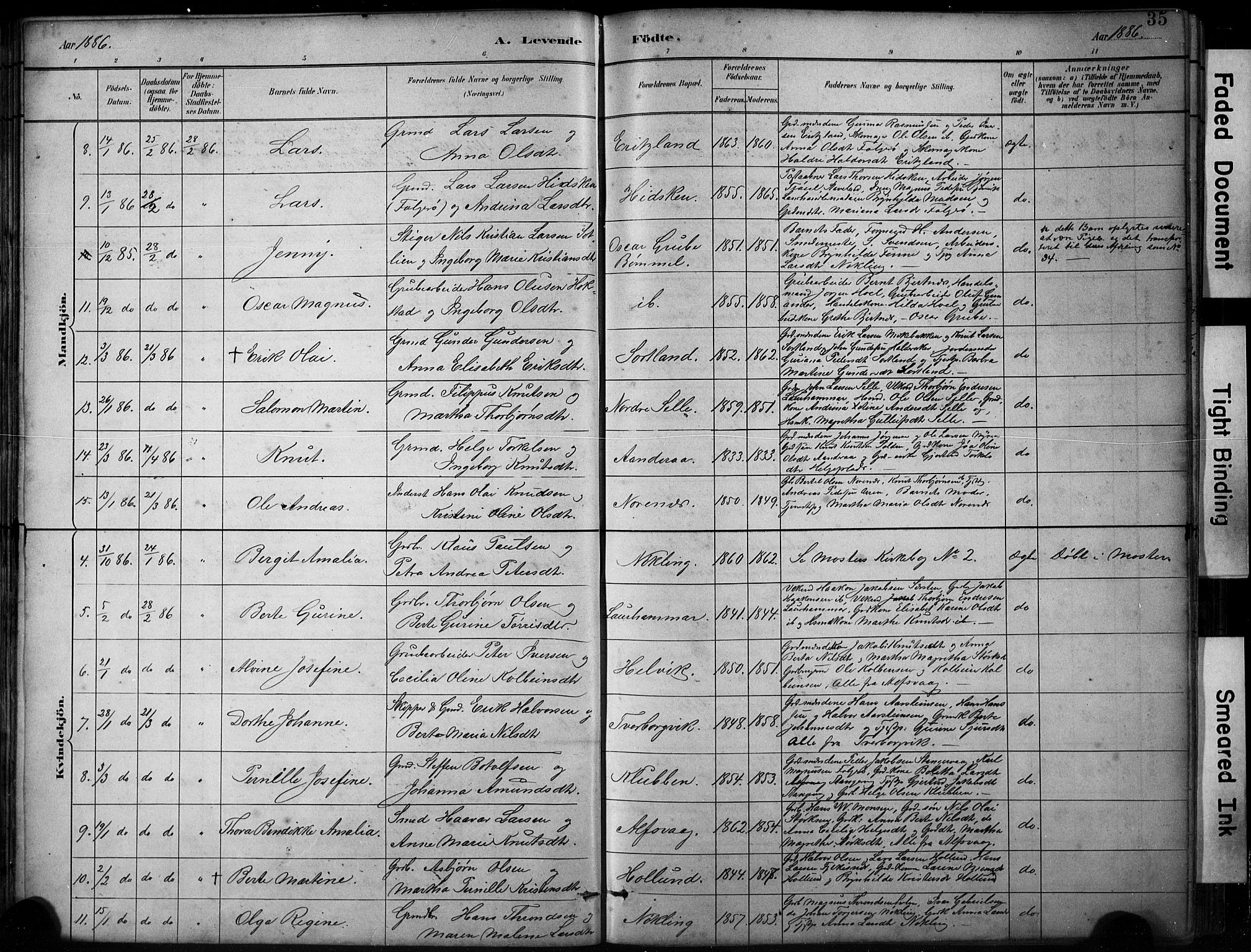 Finnås sokneprestembete, AV/SAB-A-99925/H/Ha/Hab/Habb/L0003: Parish register (copy) no. B 3, 1882-1897, p. 35