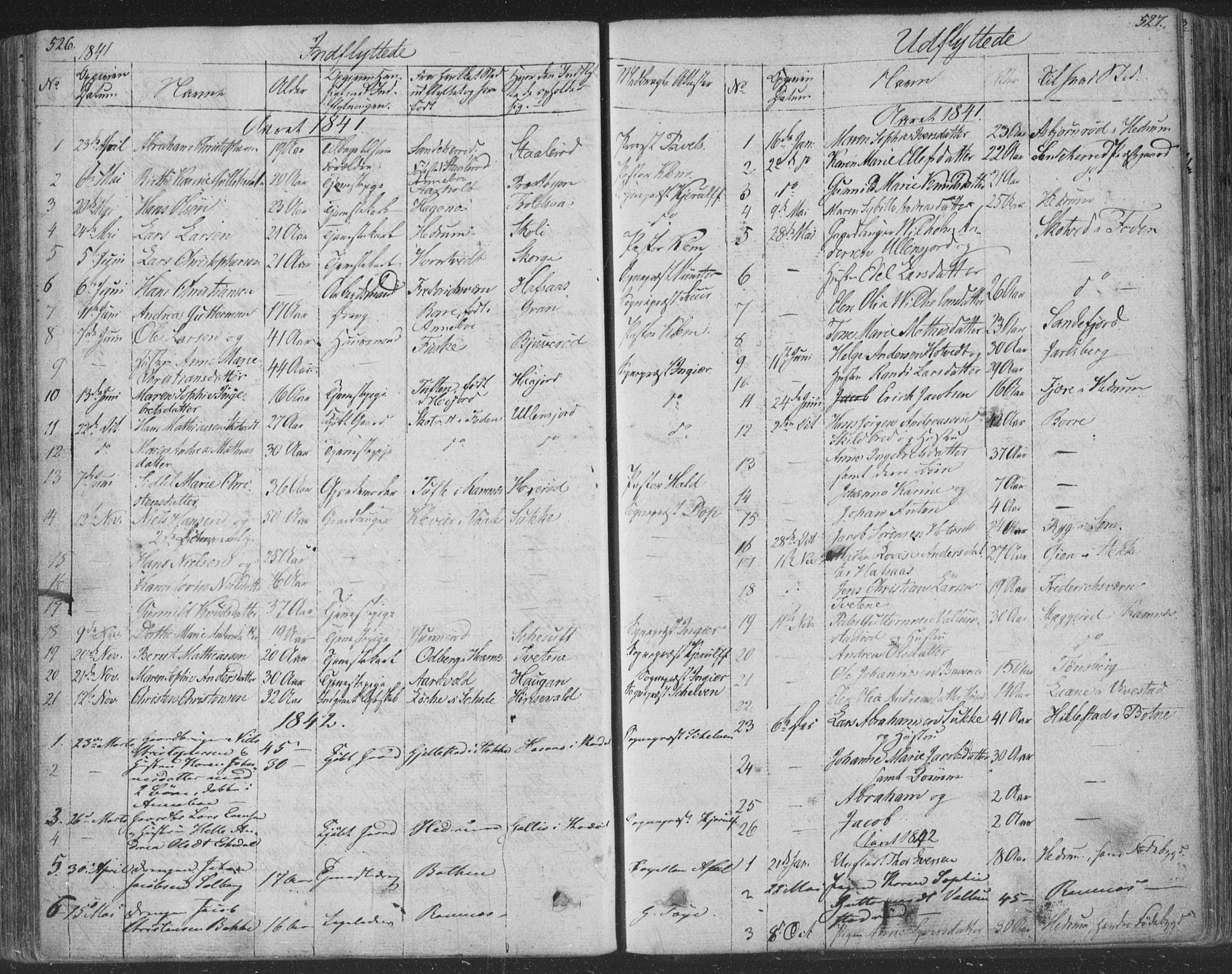 Andebu kirkebøker, AV/SAKO-A-336/F/Fa/L0004: Parish register (official) no. I 4, 1829-1856, p. 526-527