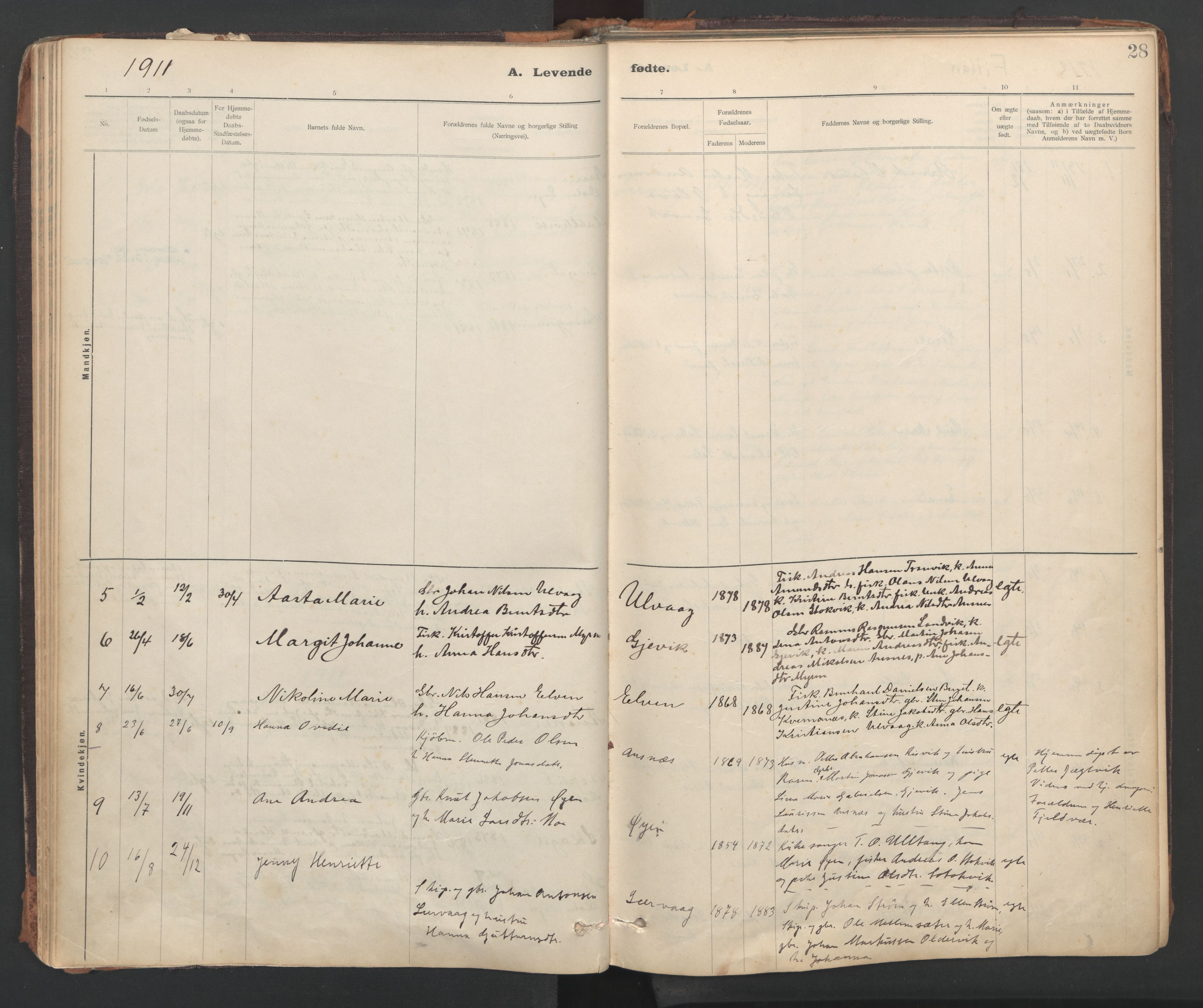 Ministerialprotokoller, klokkerbøker og fødselsregistre - Sør-Trøndelag, SAT/A-1456/637/L0559: Parish register (official) no. 637A02, 1899-1923, p. 28