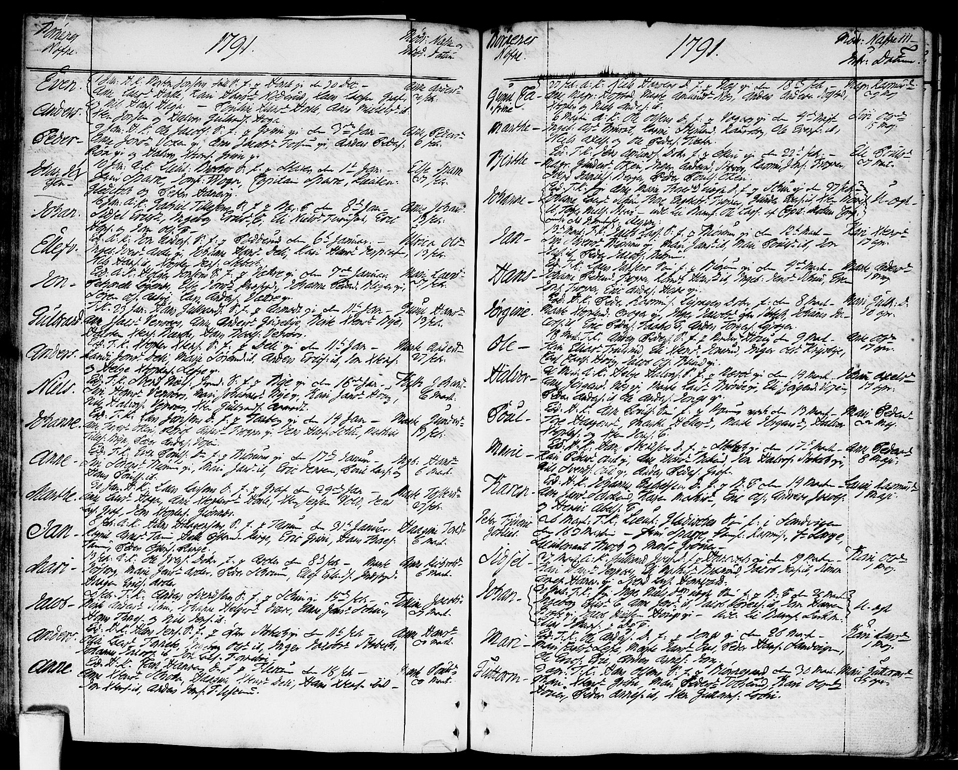 Asker prestekontor Kirkebøker, SAO/A-10256a/F/Fa/L0003: Parish register (official) no. I 3, 1767-1807, p. 111
