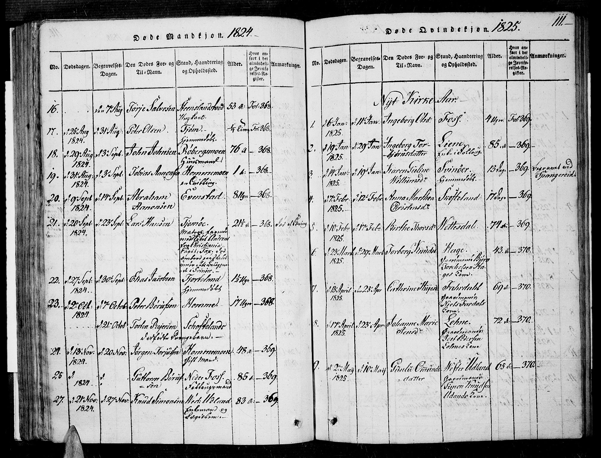 Sør-Audnedal sokneprestkontor, AV/SAK-1111-0039/F/Fa/Fab/L0005: Parish register (official) no. A 5, 1816-1830, p. 111