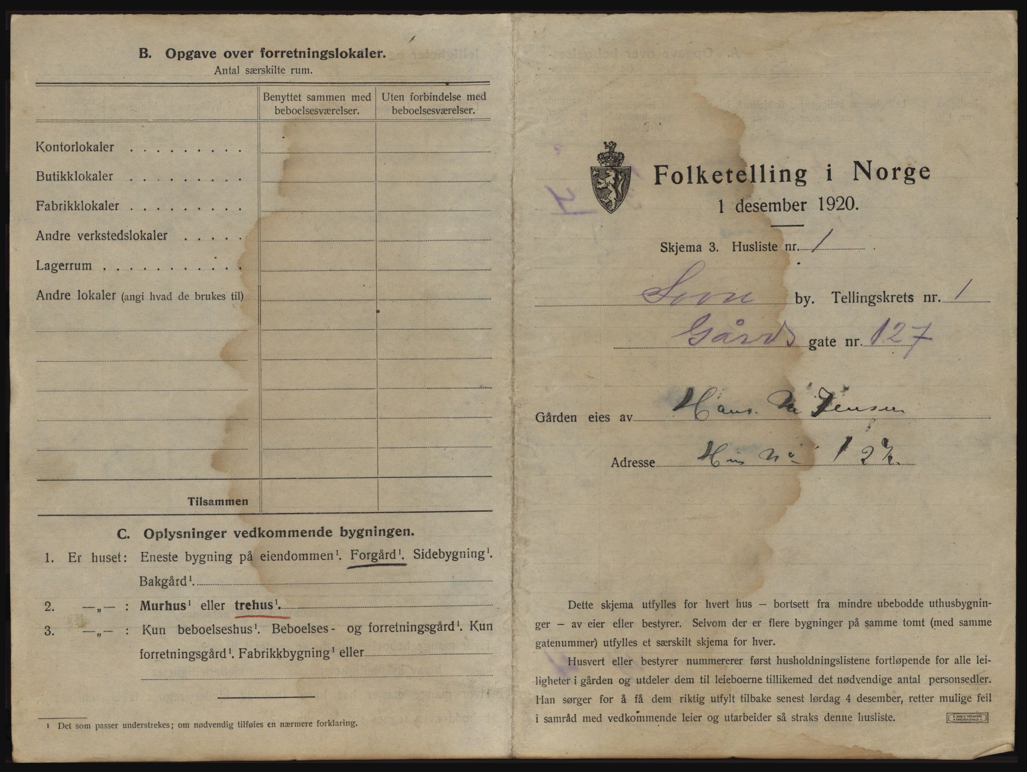 SAO, 1920 census for Son, 1920, p. 14