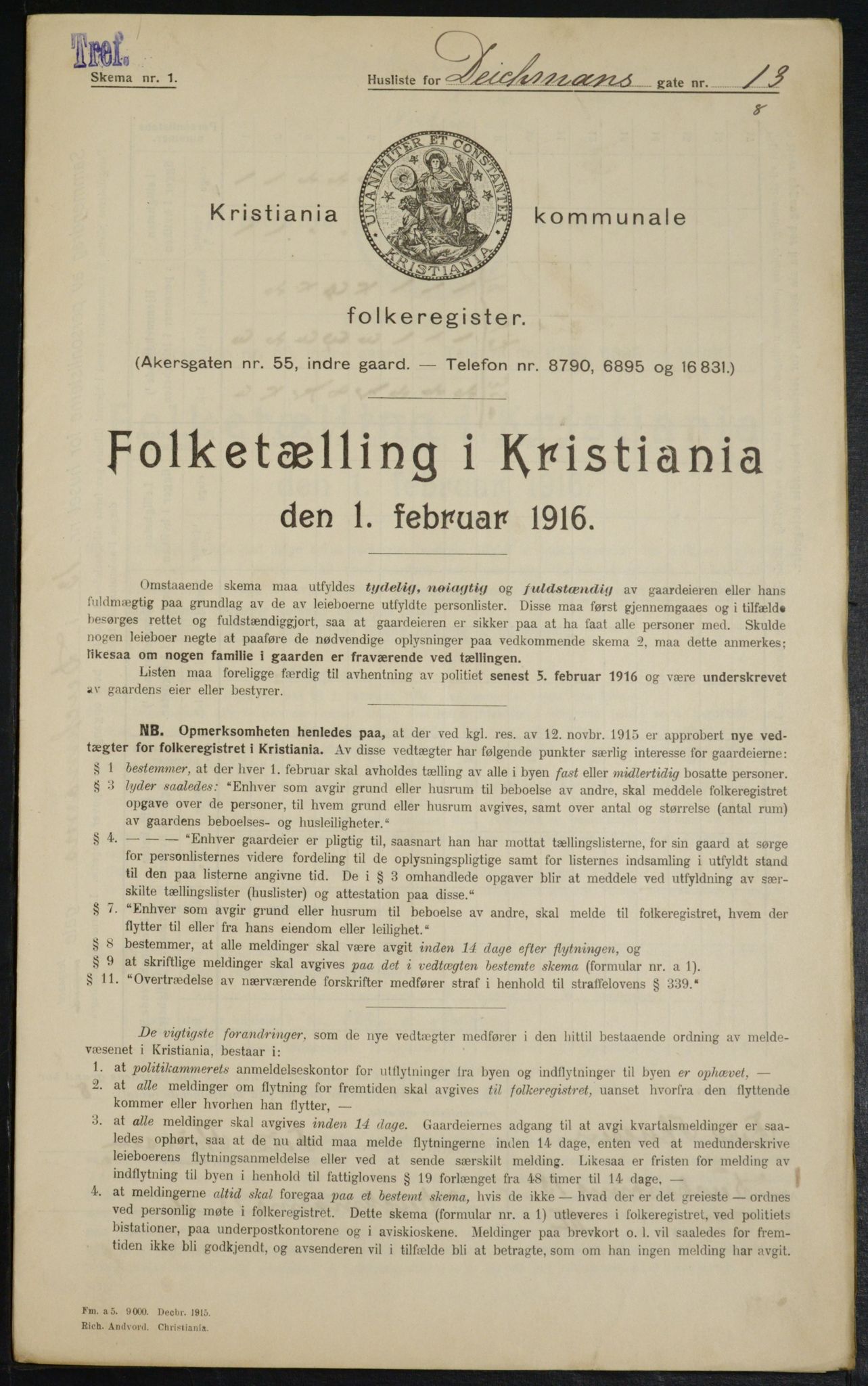 OBA, Municipal Census 1916 for Kristiania, 1916, p. 15702