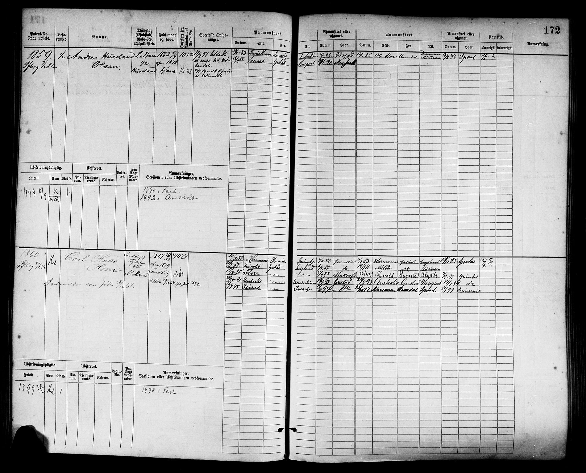 Grimstad mønstringskrets, AV/SAK-2031-0013/F/Fb/L0003: Hovedrulle nr 1517-2276, F-6, 1877-1888, p. 180