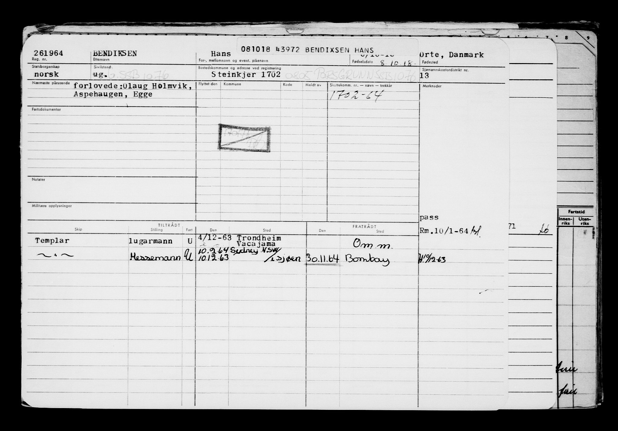 Direktoratet for sjømenn, AV/RA-S-3545/G/Gb/L0163: Hovedkort, 1918, p. 181