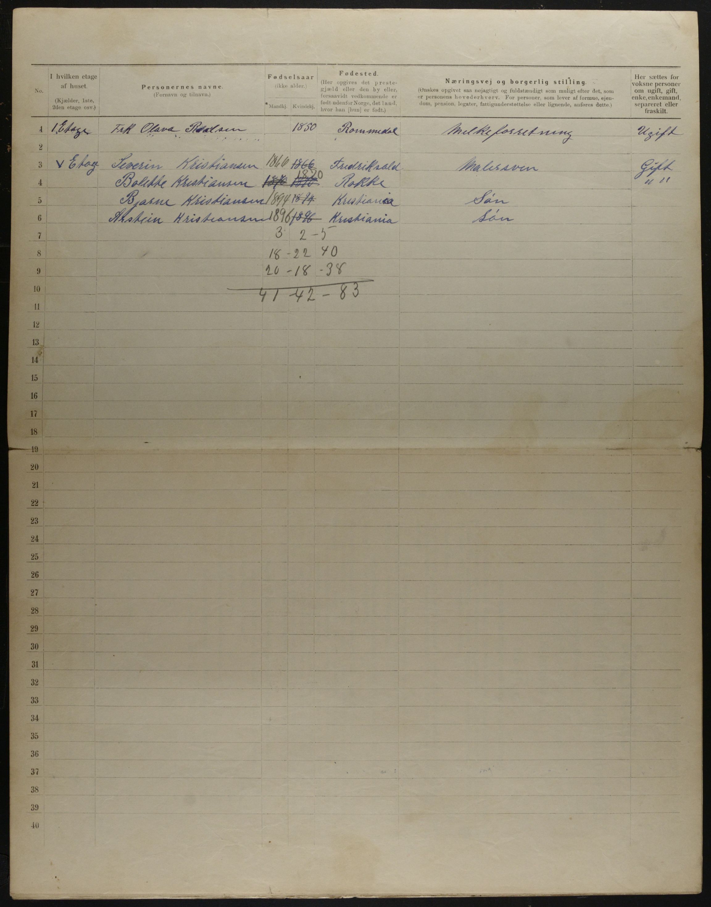 OBA, Municipal Census 1901 for Kristiania, 1901, p. 16691